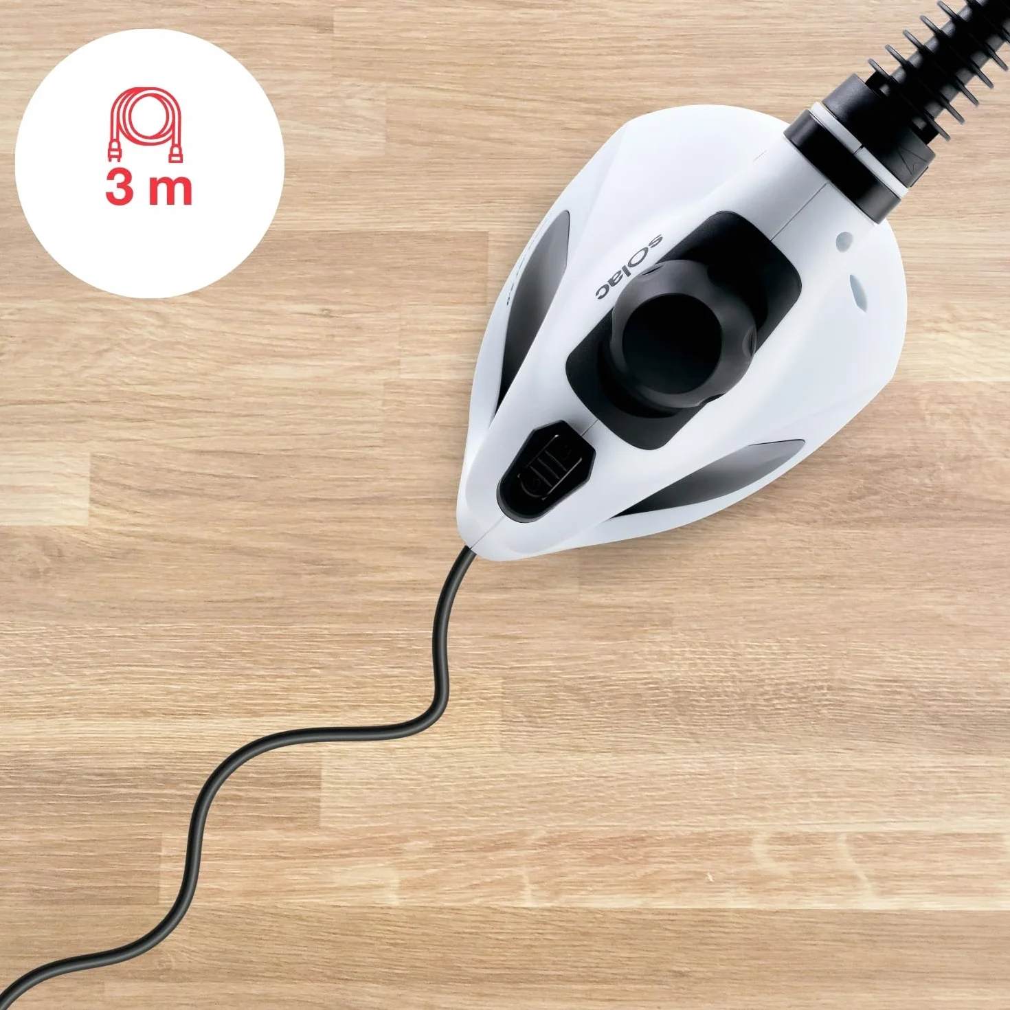 Solac Limpiador de Vapor LV1301 1050W 350ml 3m 9 Accesorios Blanco