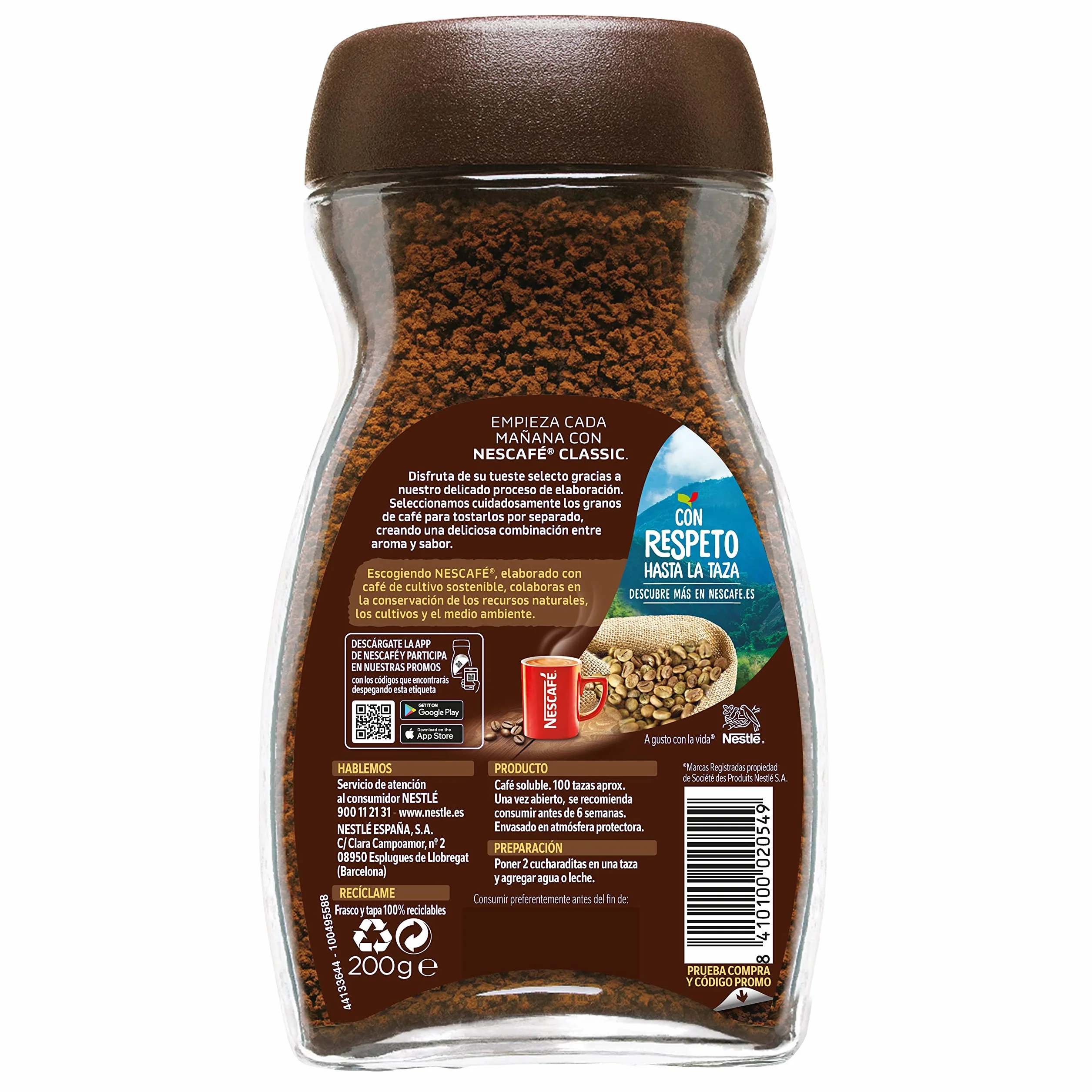Nescafé Classic Natural Instantáneo 200g