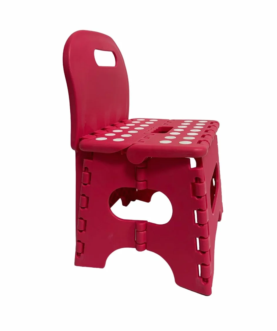 Silla infantil, silla infantil, silla de plástico, plegable y portátil, silla para niños, sillón con respaldo, silla y taburete plegable para niños con respaldo