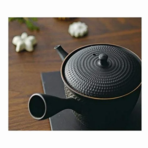 Tokoname Ware Kyusu Tetera japonesa de cerámica de Tobikanna fabricada a mano por Gyokko Kurodoro