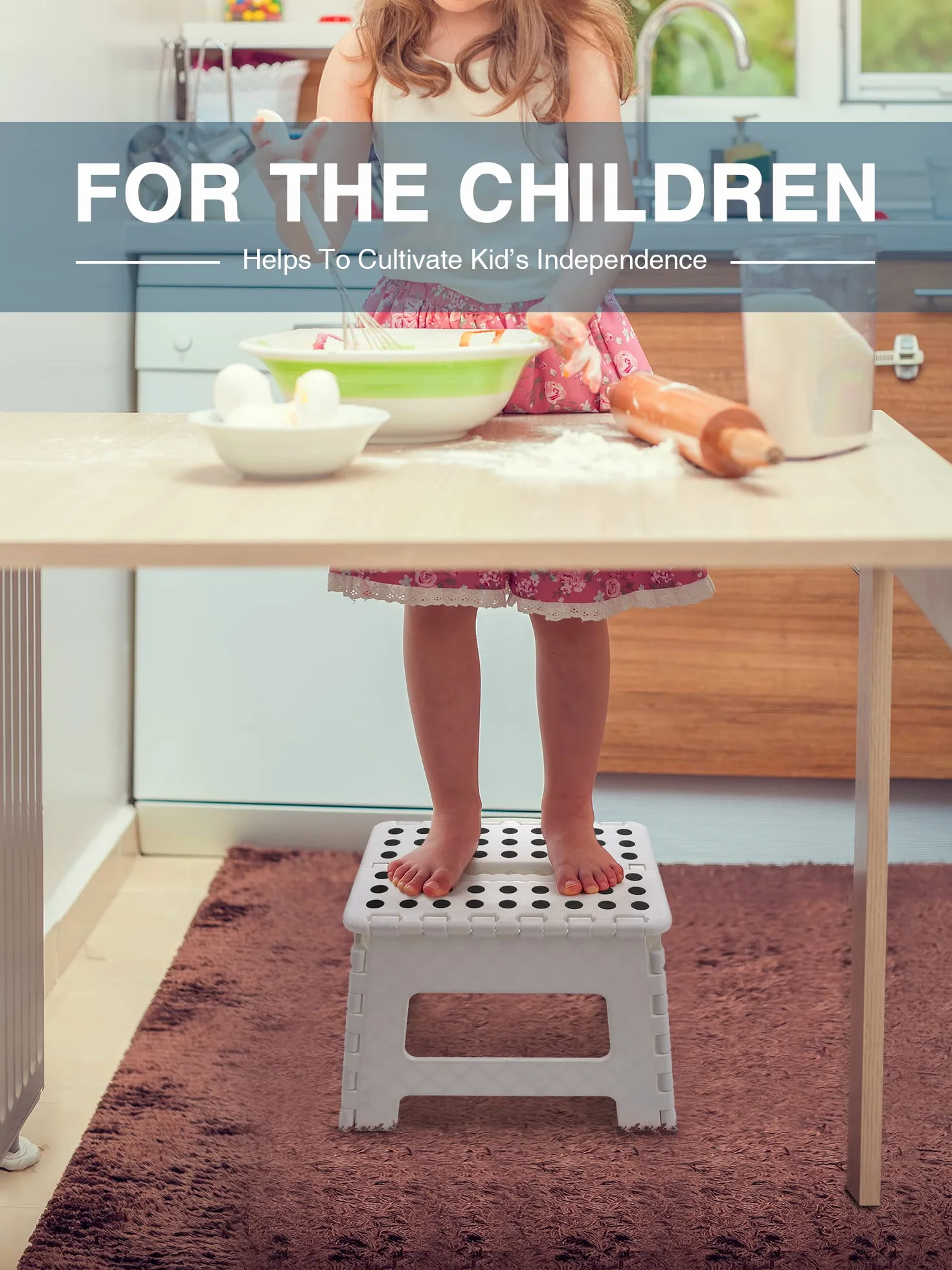 House Day Taburete Plegable para niños 22 cm Plástico Blanco