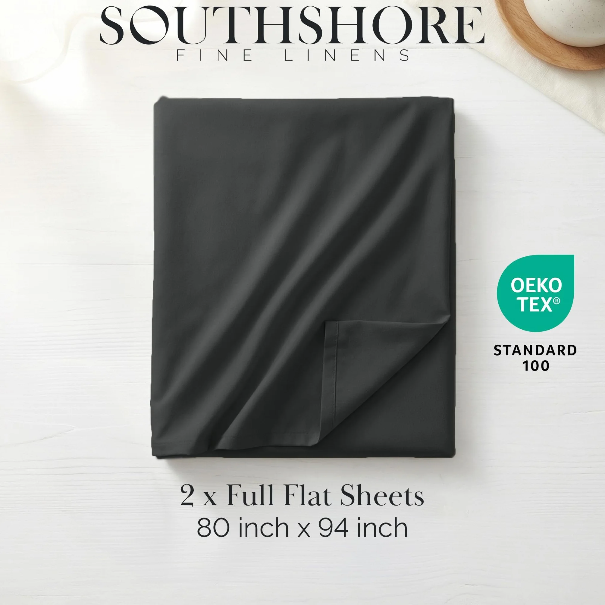 Southshore Fine Living, Inc. Paquete de 2 sábanas encimeras tamaño King, sábanas de primera calidad, 112 x 102 pulgadas, la sábana superior King se mantiene metida en colchones profundos, juego de