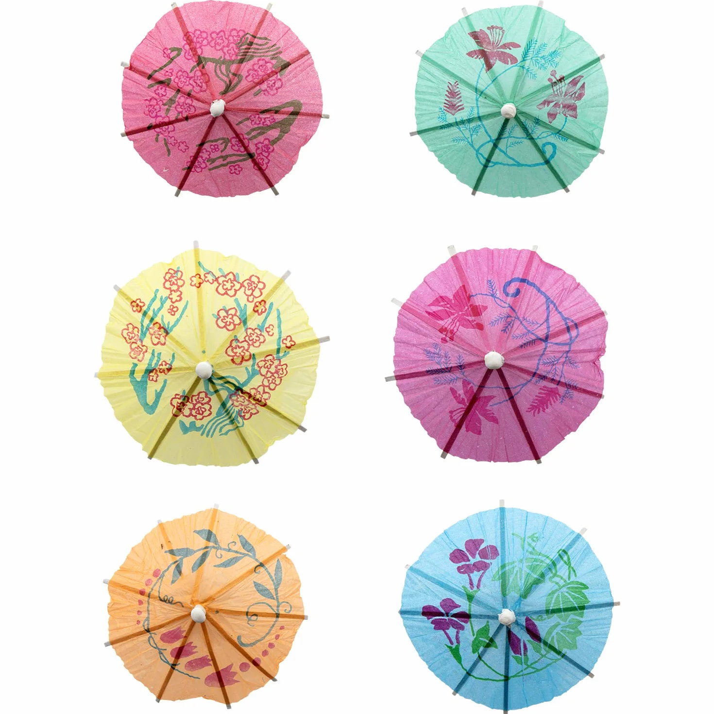 TRIXES 50 Parasoles de Papel Colorido para Fiestas Decoración Bebidas Cócteles Sombrillas
