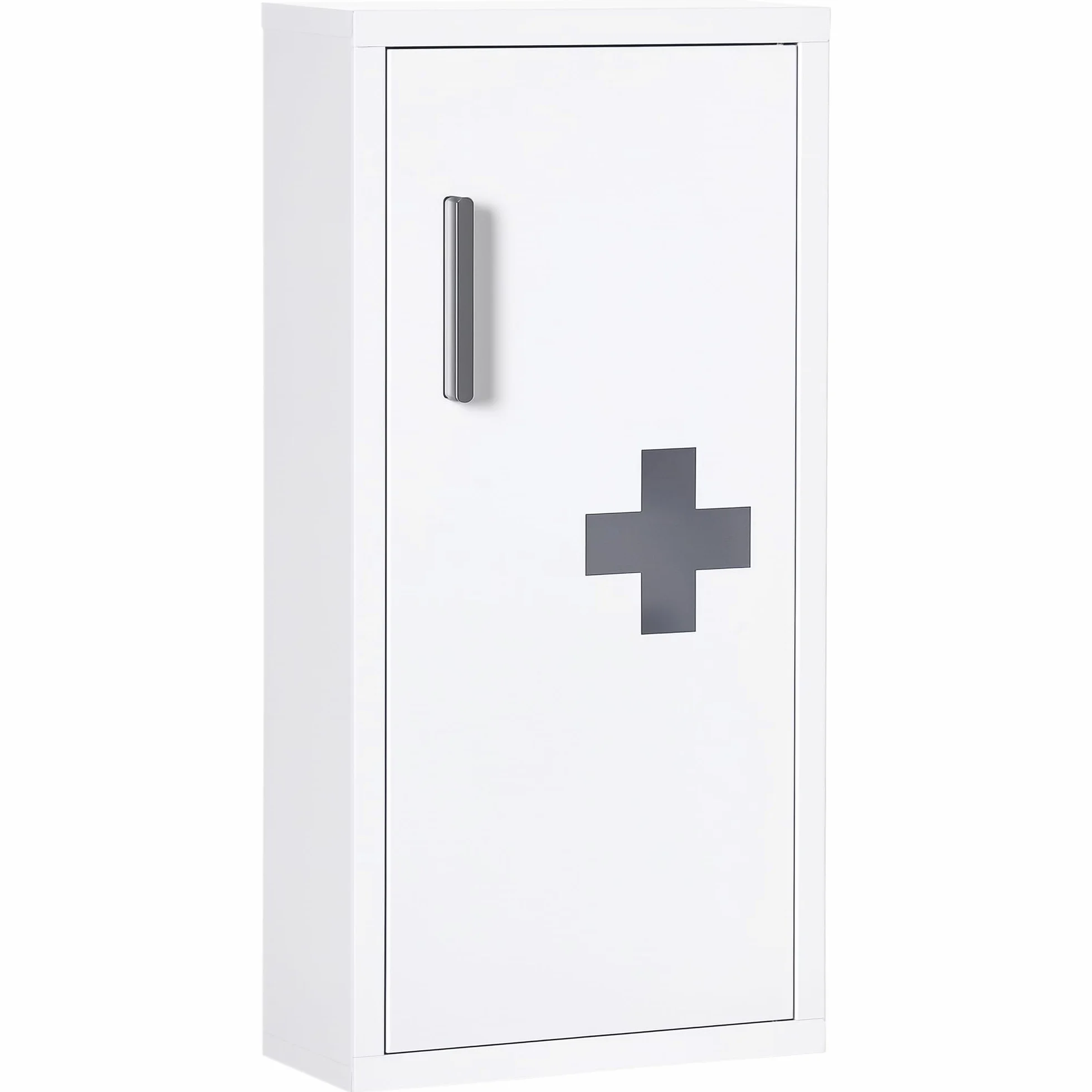 kleankin Botiquín de Pared de Acero 3 Niveles con Puerta Magnética 30x12x60 cm Blanco