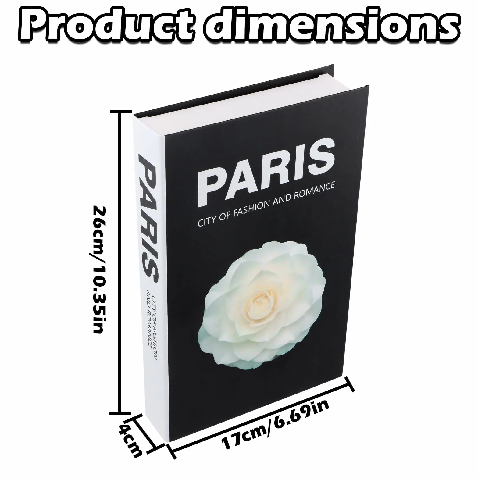 4 Piezas Libros Decorativos, Libros Falsos Decorativos, Juego de Libros de Imitación Decorativos, Libros De Exhibición Falsos para Decoración De Estantería Mesa Centro del Hogar (Blanco y Negro)
