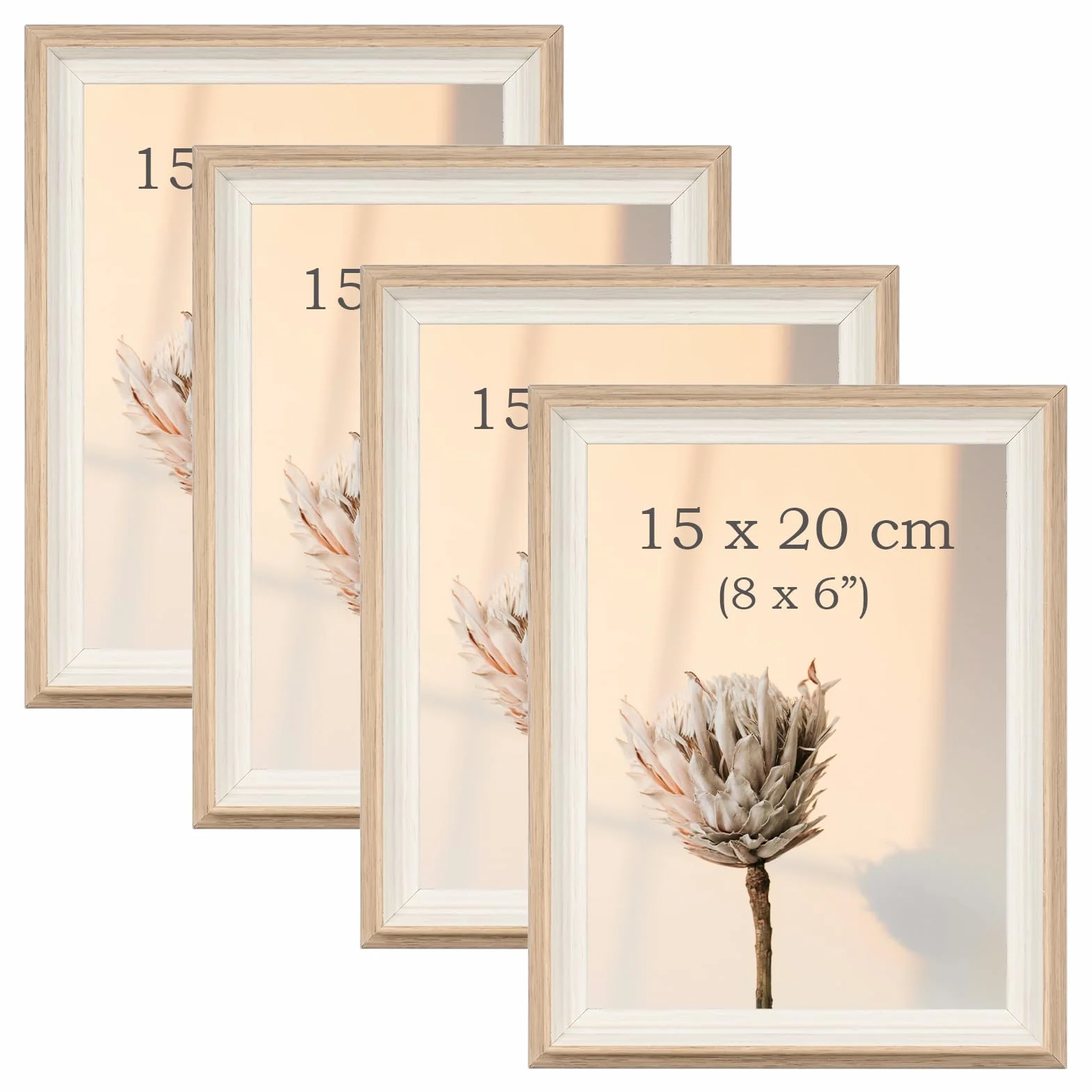 Marcos de Fotos para Pared 15x20 cm Grano de Madera, 4 Piezas