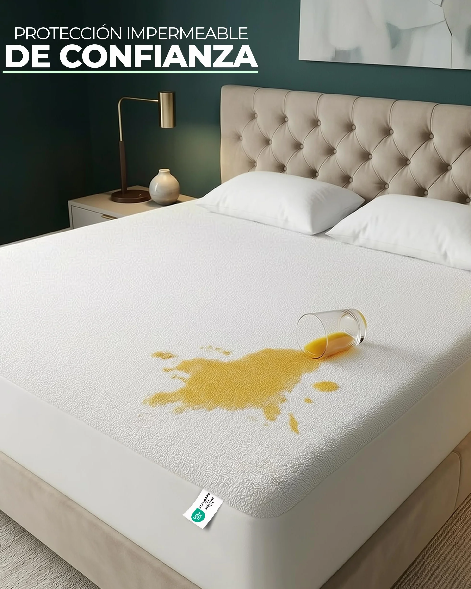 Utopia Bedding Protector de Colchón 150x200x30 cm Impermeable Viscosa Oeko-Tex Funda Transpirable Elástico