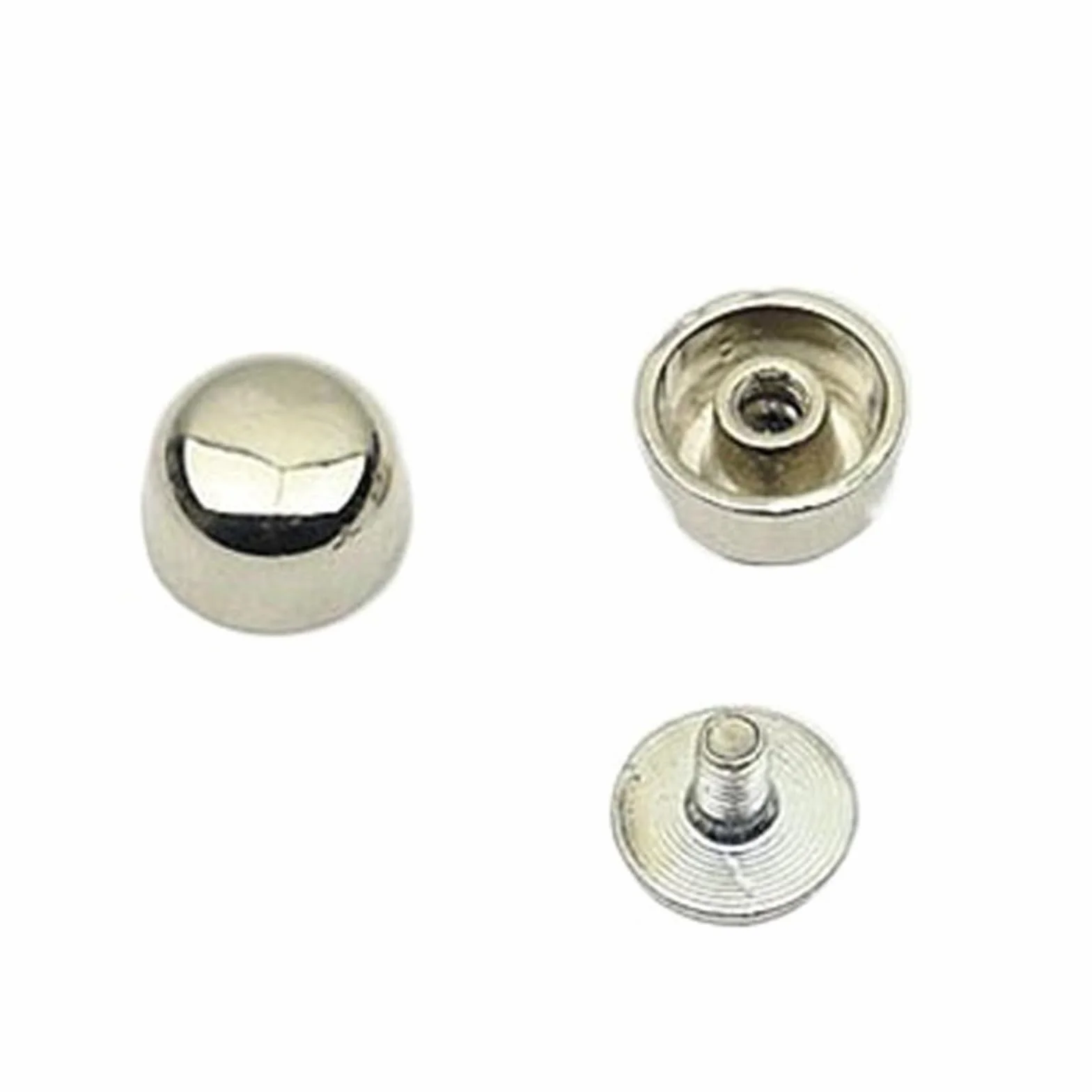 Remaches traseros de tornillo de Metal, botón for tachuelas de cuero, ropa de uñas, artesanía de cuero, cinturón, billetera, bolso, Hardware de decoración ( Color : Silver , Size : 9x10x6 mm )
