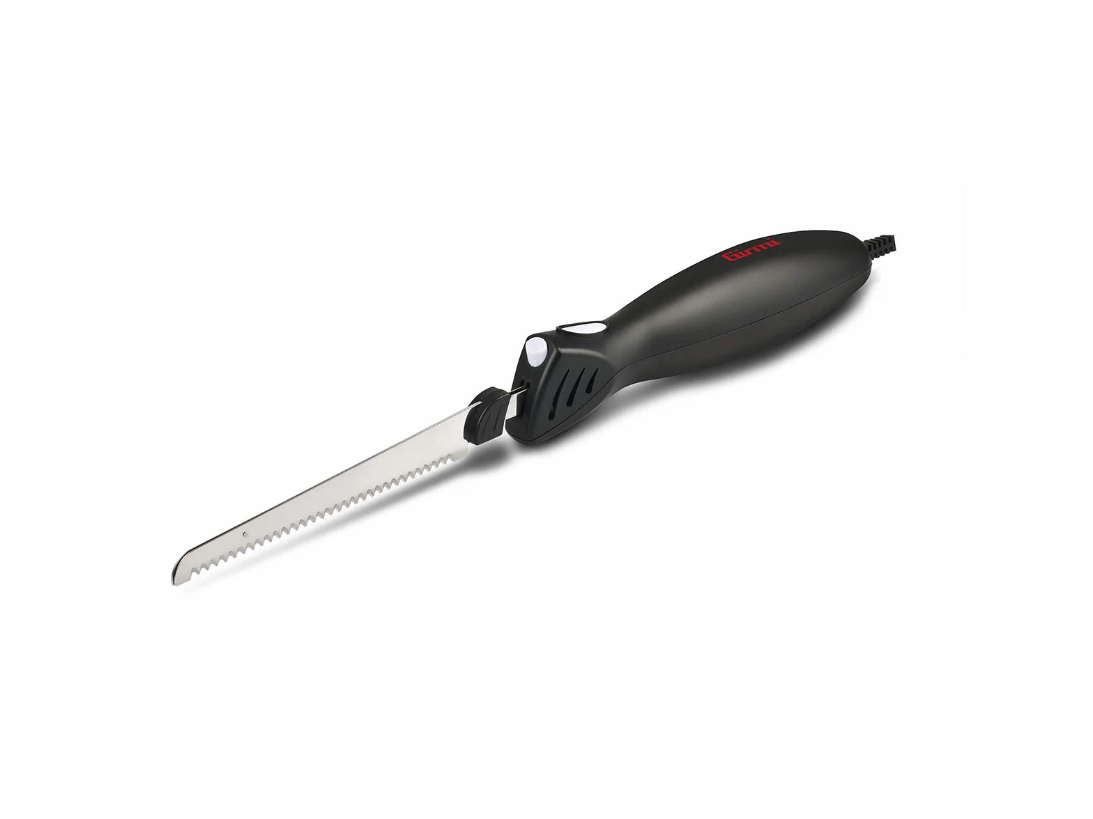 Girmi CT10 Cuchillo Eléctrico, 45 W, Motor DC, 2 Juegos de Cuchillas de Acero Inoxidable, Negro