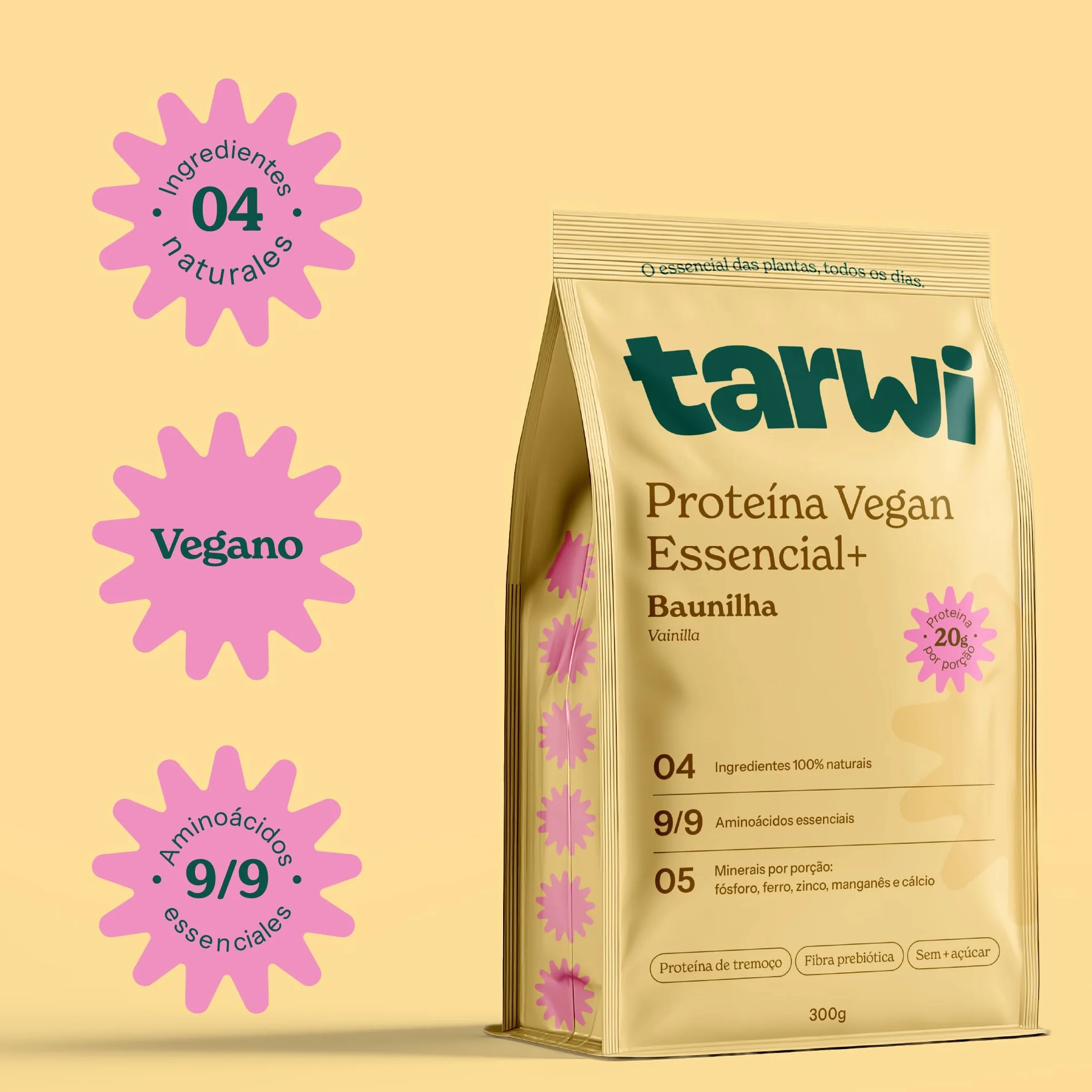 Tarwi Proteína Vegana en Polvo, Proteína de Altramuz, 21g por ración, 300g, Vainilla