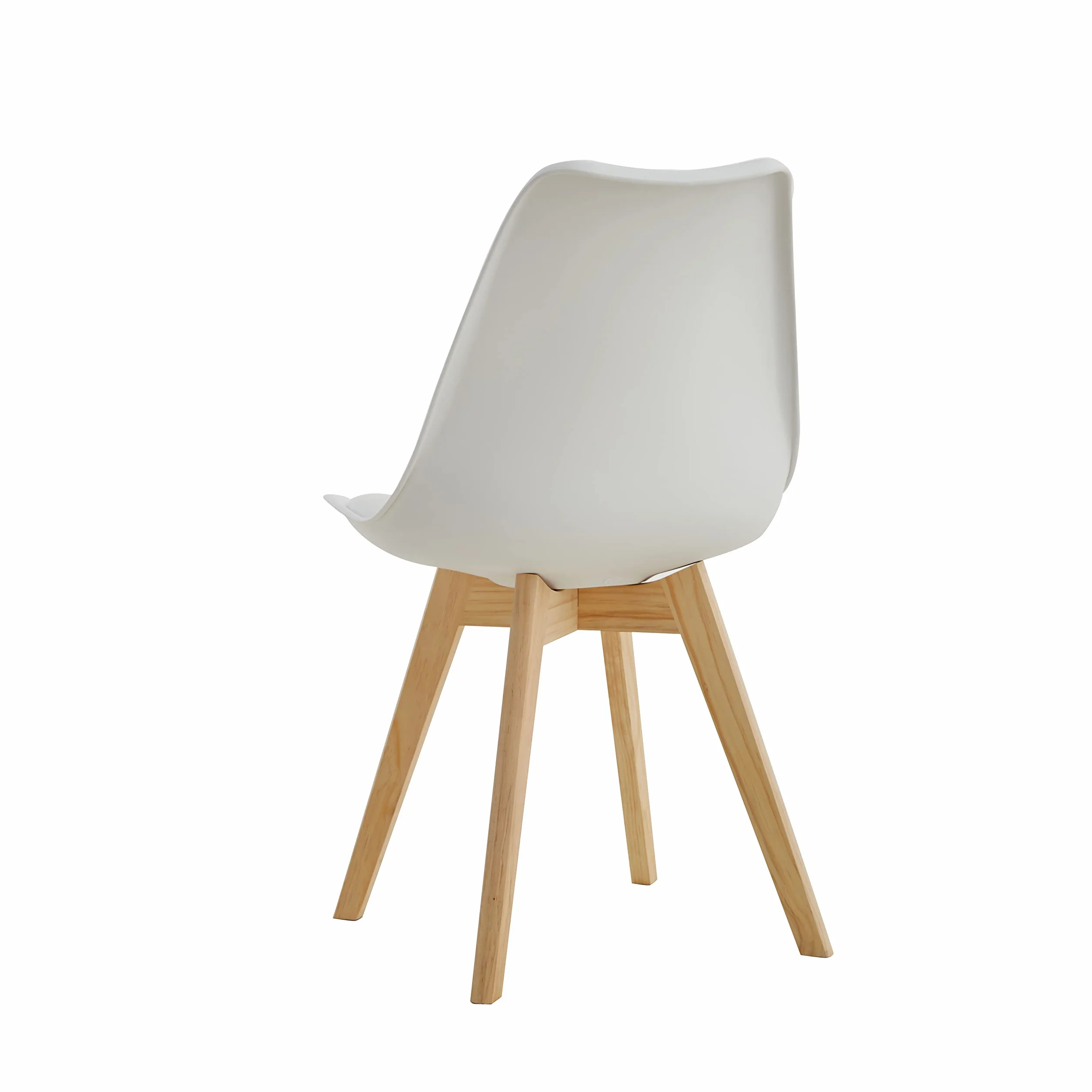 GrandCA HOME Pack de 6 Sillas de Comedor, Silla de Cocina con Patas de Madera de Pino, Sillas Tapizadas para Comedor, Sala y Cocina, Blanco