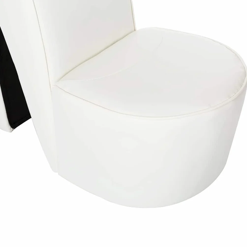 vidaXL Sillón Forma Zapato Tacón Cuero Sintético Mobiliario Decoración Estructura Robusta Duradera Elegante Tapizado Suave Cómodo Estabilidad Blanco