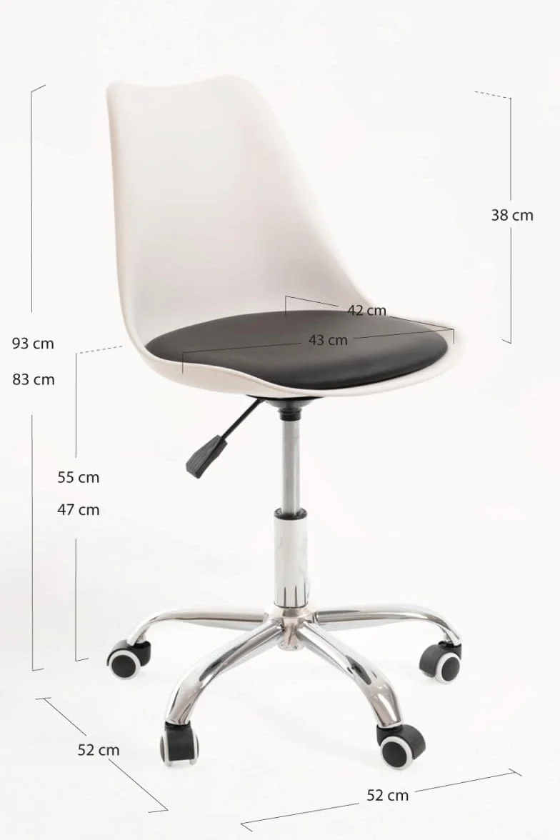 Silla de Oficina Blanca y Negro Neo - Máxima Ergonomía - Ideal para Escritorio y Gaming