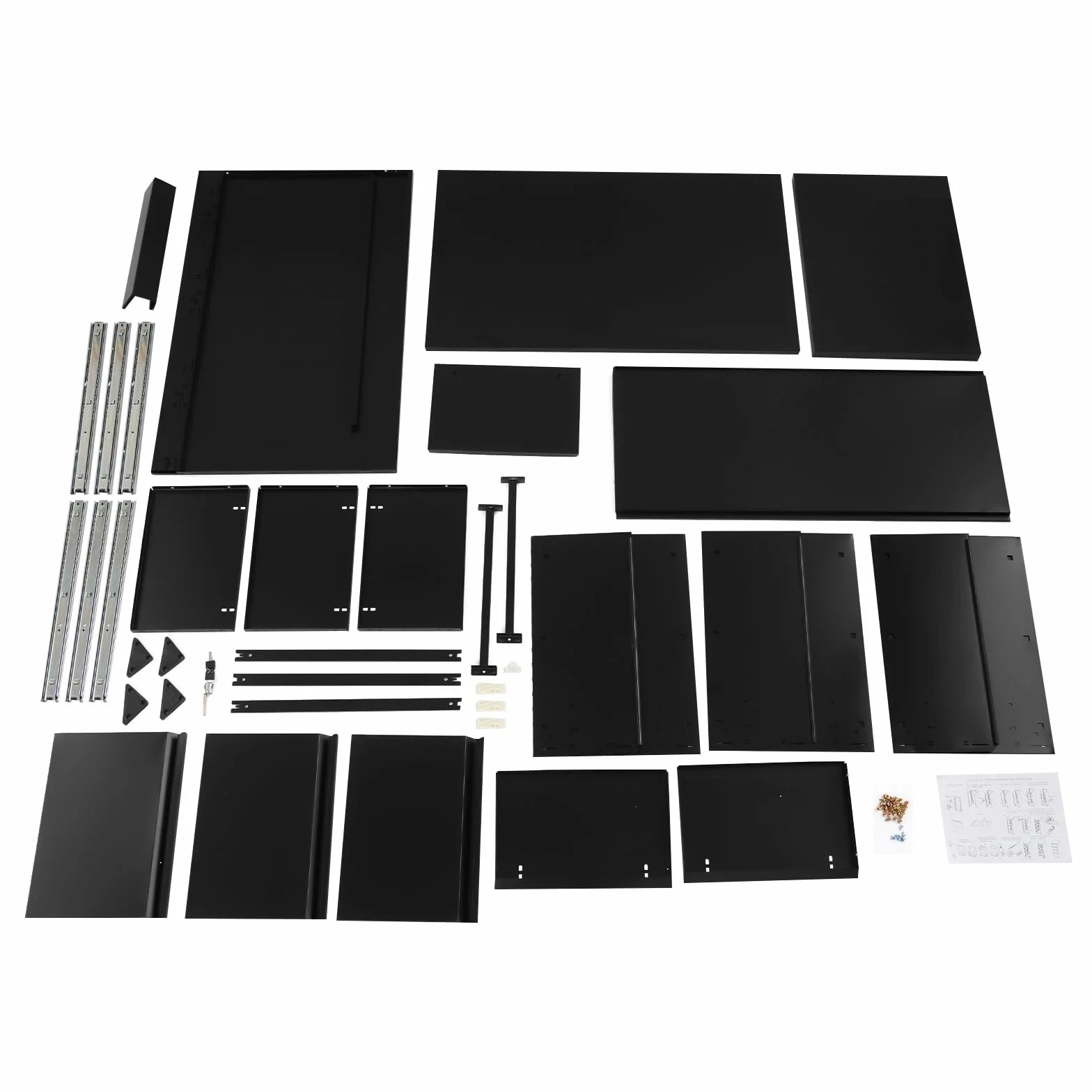 WooDerson Archivador vertical, archivador de metal con 3 cajones, armario con cerradura, almacenamiento seguro de documentos para oficina en casa y muebles de espacio de trabajo (negro, asa de cuello