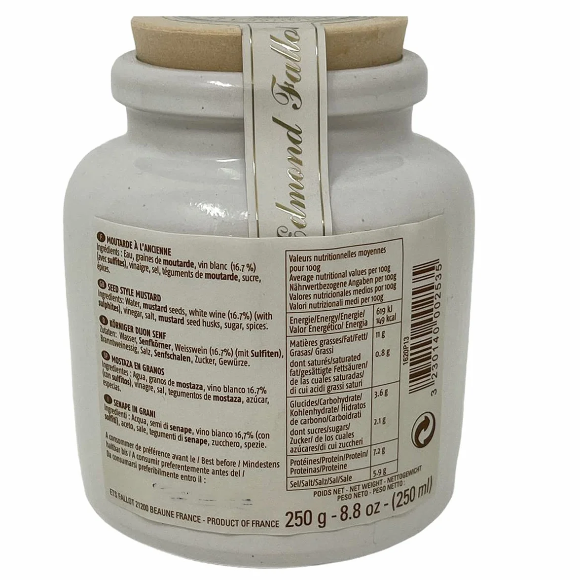 Mostaza al antiguo en grano en pote de gres