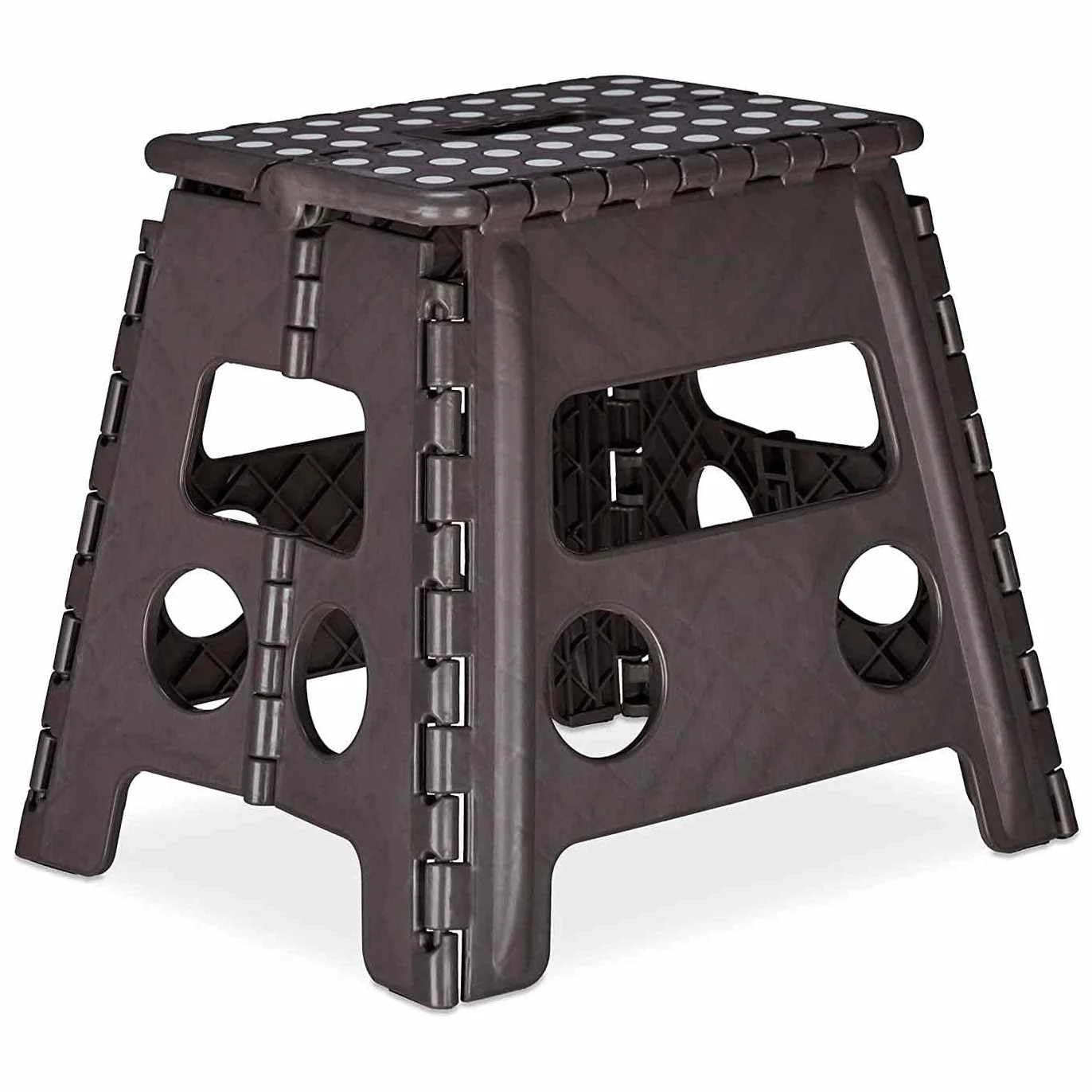 AC - Taburete Plegable - Fabricado en PVC - Multiusos de plástico Resistente y Duradero. Ideal para escuelas, guarderías u hogar. - 29 x 22 x 32 cm - Negro