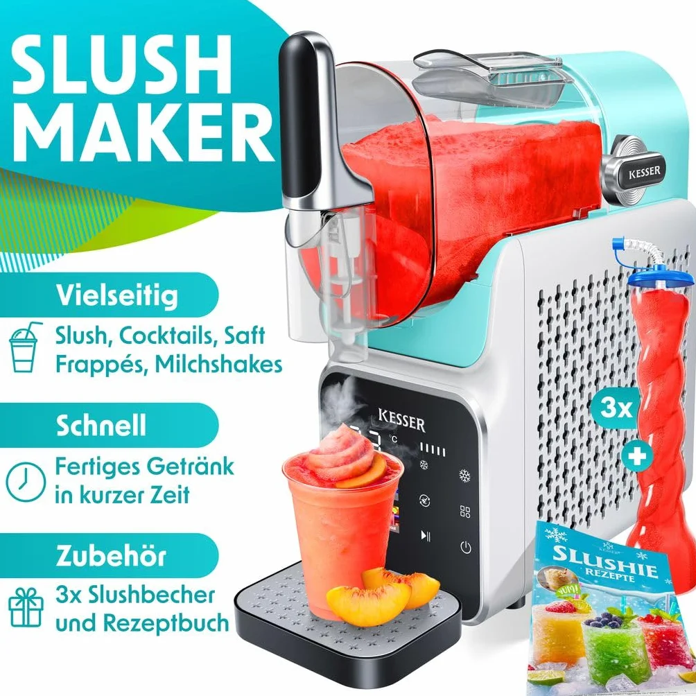 KESSER® Máquina de Slush 2L 6 Programas Hogar Fabricadora de Slush Helados Frappés Batidos