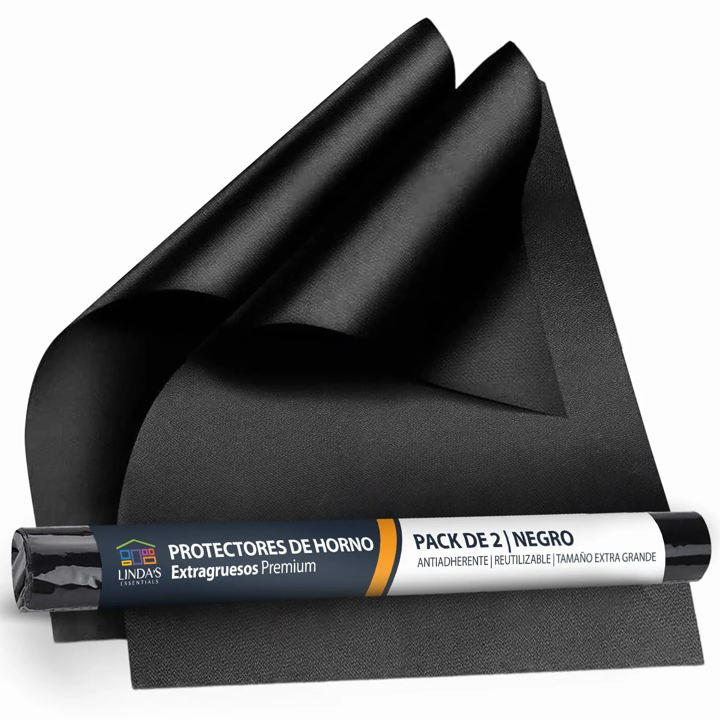 Linda's Essentials Protector Horno Interior Alfombrilla Reutilizable 32x50 cm Antiadherente Universal Fácil de Limpiar Negro