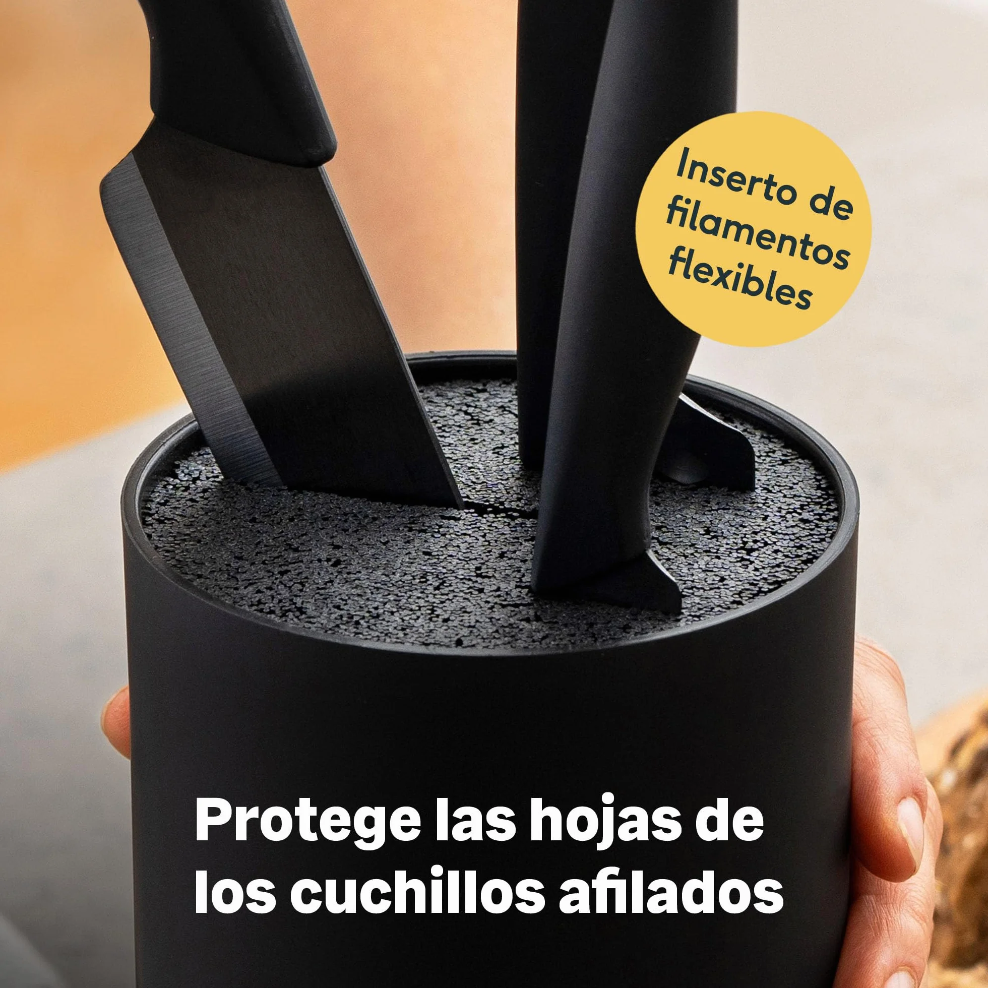 SILBERTHAL Tacoma Cuchillero de cocina flexible gran capacidad Porta cuchillos negro