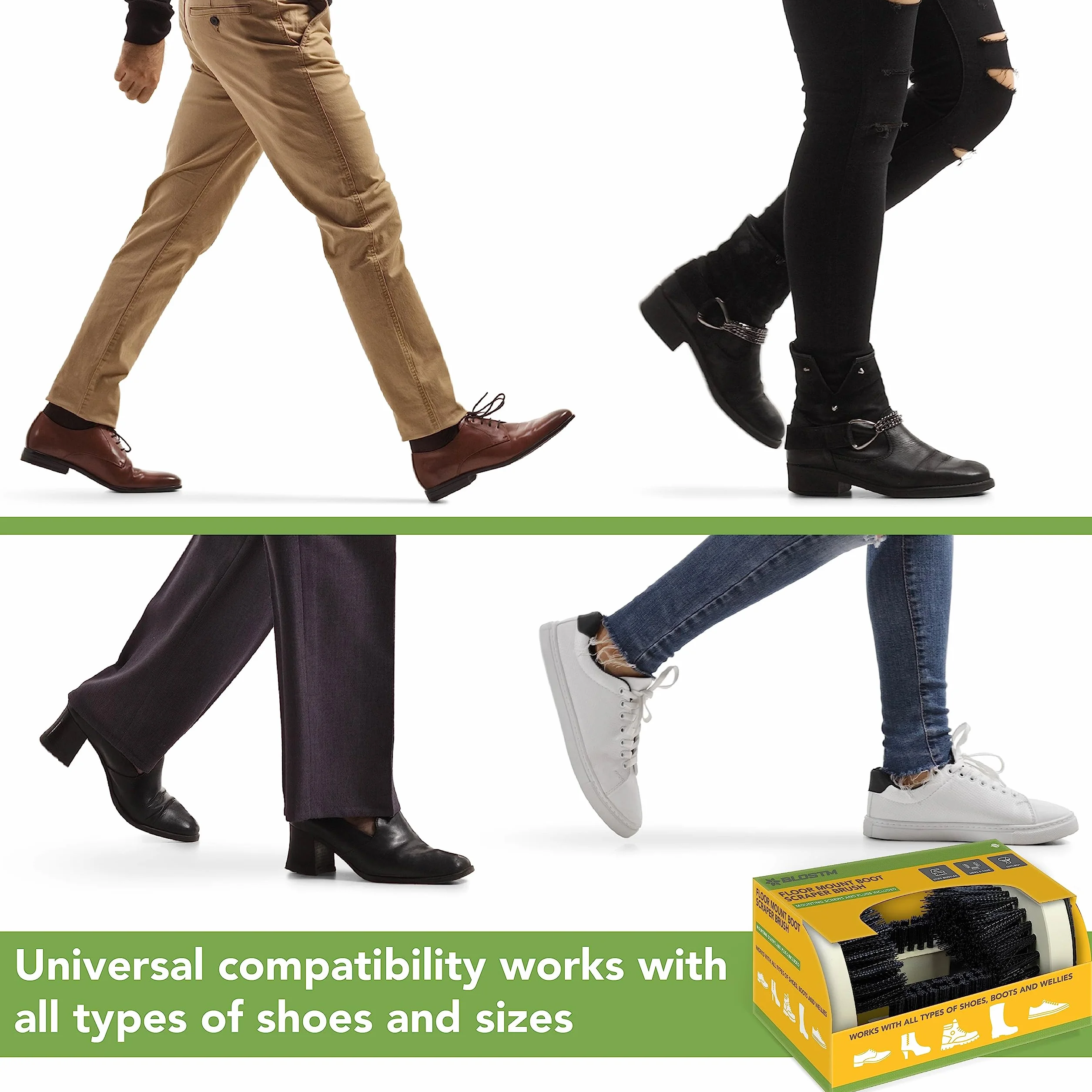 BLOSTM Cepillo Zapatos - Cepillo Ante Zapatos al Aire Libre de Metal Removedor de Lodo con Cerdas Rígidas - Universal Cepillo Limpia Botas - Cepillo Botas para Todos los Zapatos