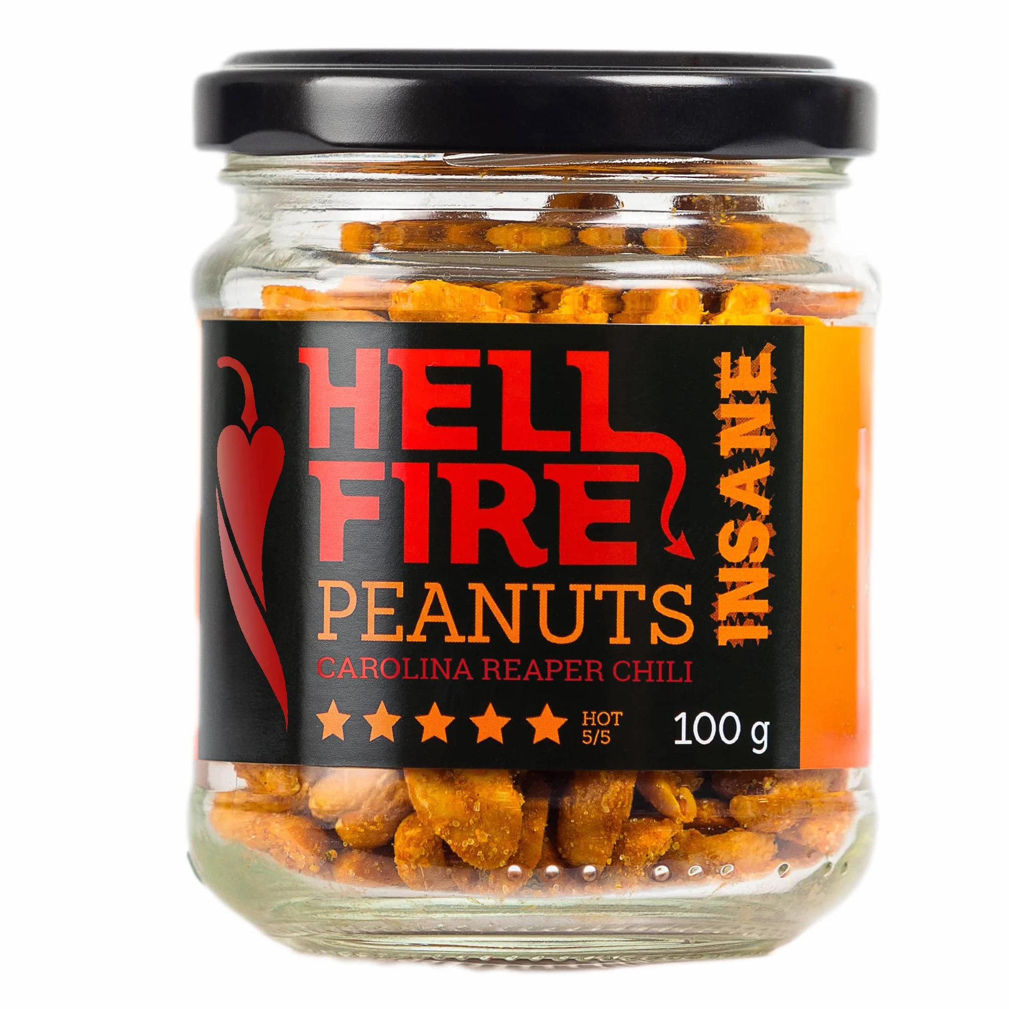 I LOVE SPICY Hellfire Peanuts 100g Cacahuetes Picantes con Chile Carolina Reaper