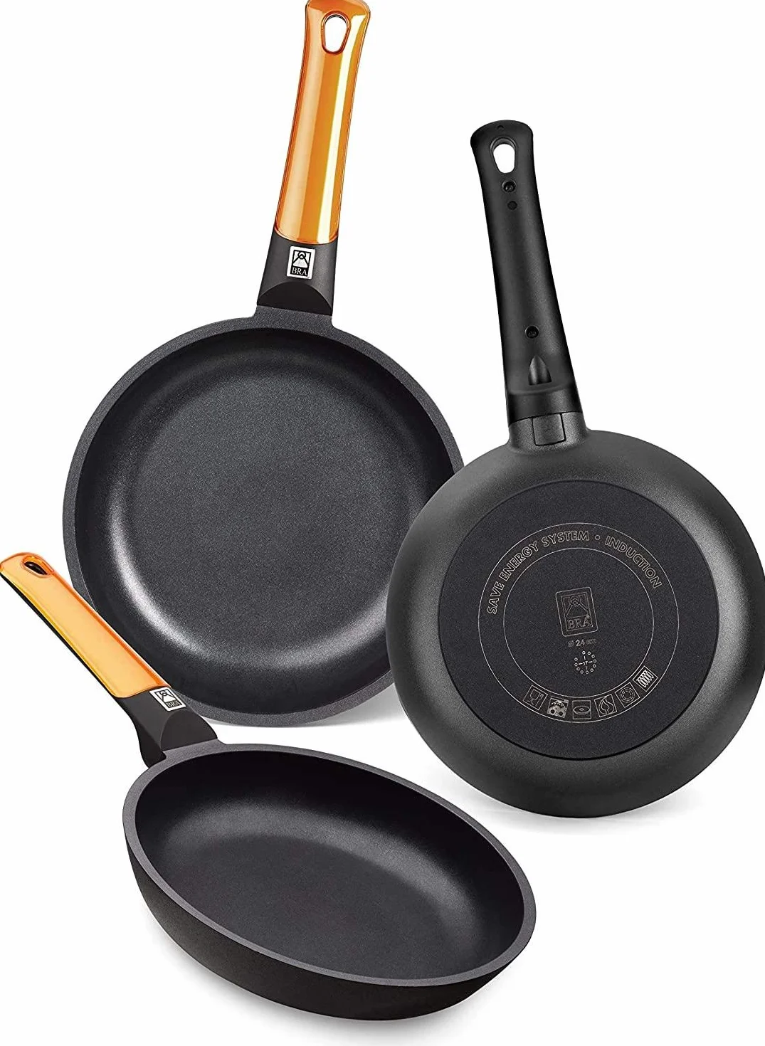 Sartén de aluminio fundido 24 cm antiadherente platinum plus apta para inducción y horno libre de PFOA negro