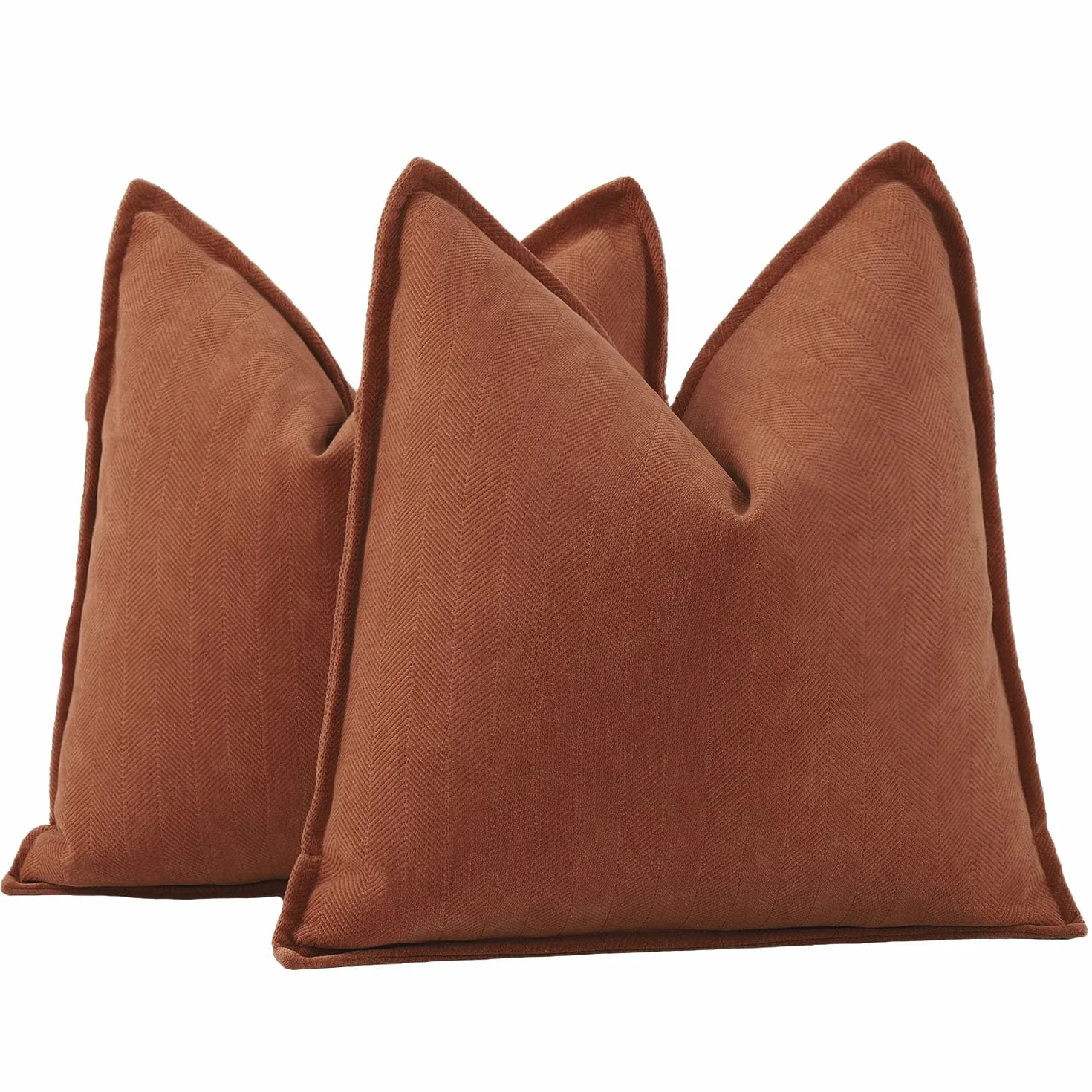 Madizz Funda de Cojín Decorativo de Felpilla Chenilla Texturizado 45x45 cm Óxido