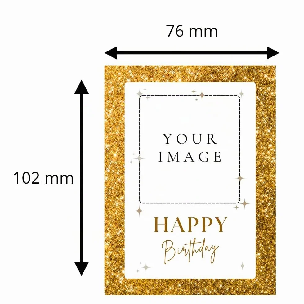 Etiquetas personalizables para botellas de vino (paquete de 2)- Happy Birthday - Añade tu foto - regalo único - Cumpleaños - Etiqueta personalizada - Regalo personalizado