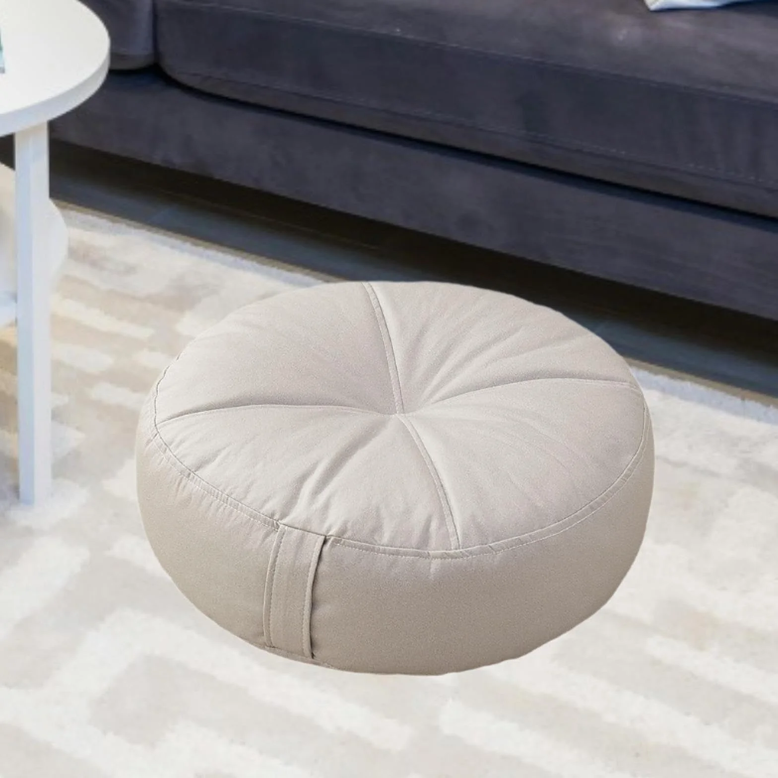 Poduszka do Medytacji Yoga Zafu 40 cm, Szara, Pokrowiec Bawełniany