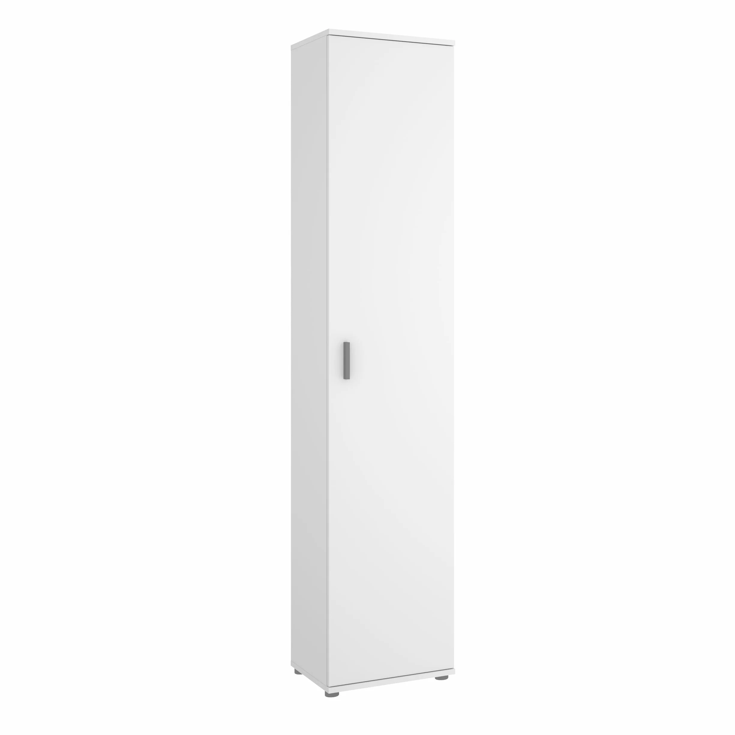 RIMOBEL Armario Multiusos 1 Puerta Madera de Ingeniería Blanco 39x190x35cm