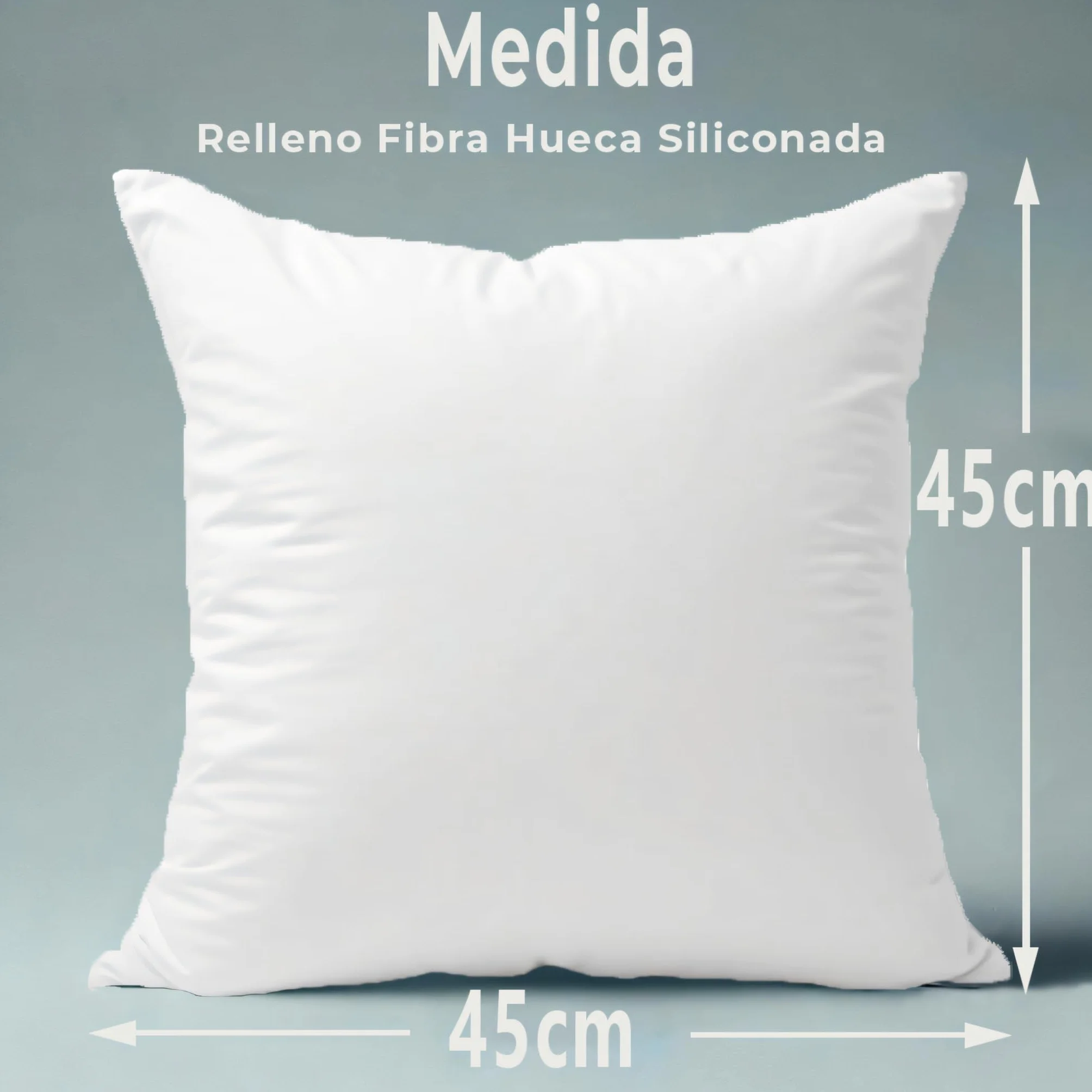 ForenTex Relleno de Cojín Blanco 45x45 cm Pack de 4 Fibra Virgen Siliconada Hipoalergénico Alta Recuperación