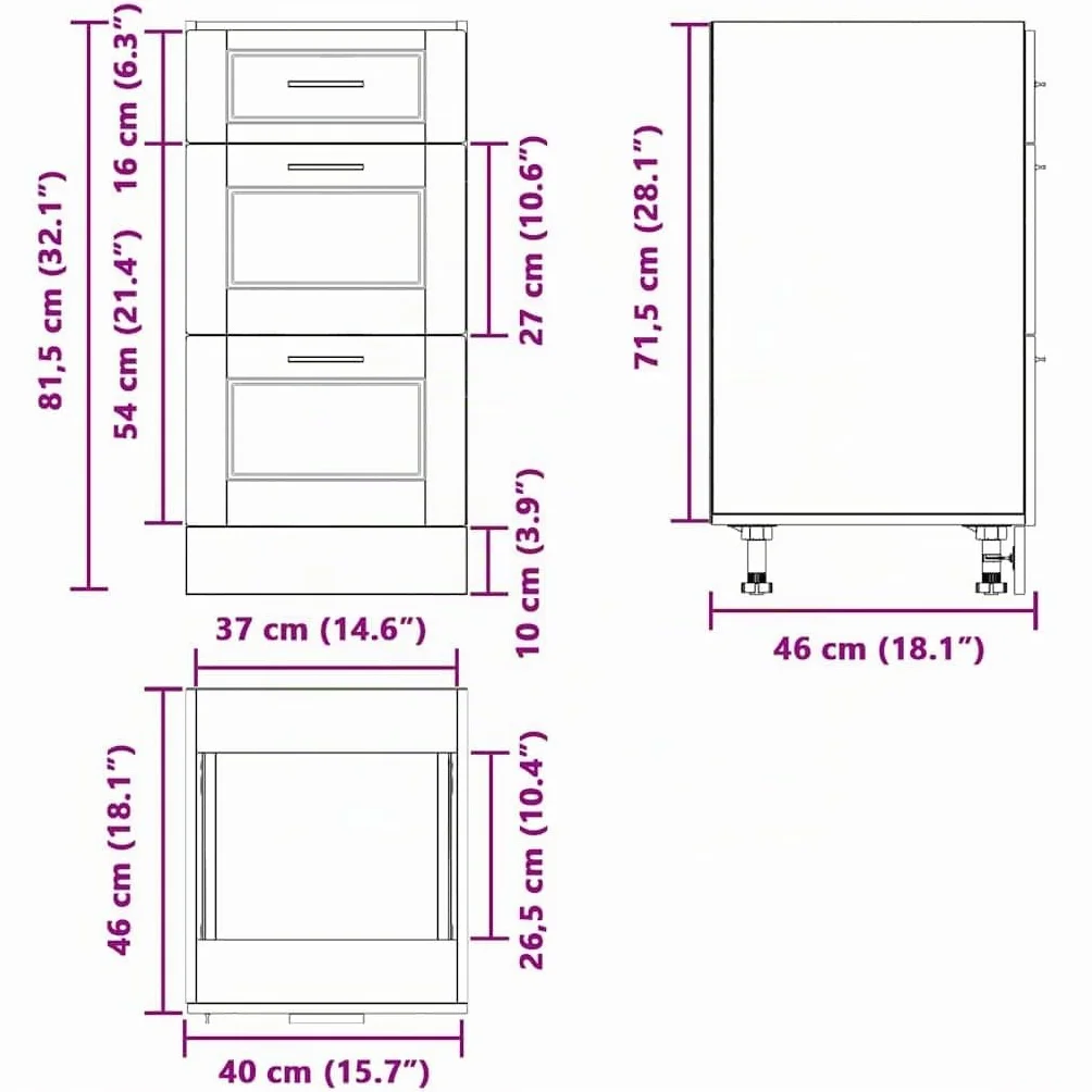 vidaXL Base de cocina Porto Blanco multicapa