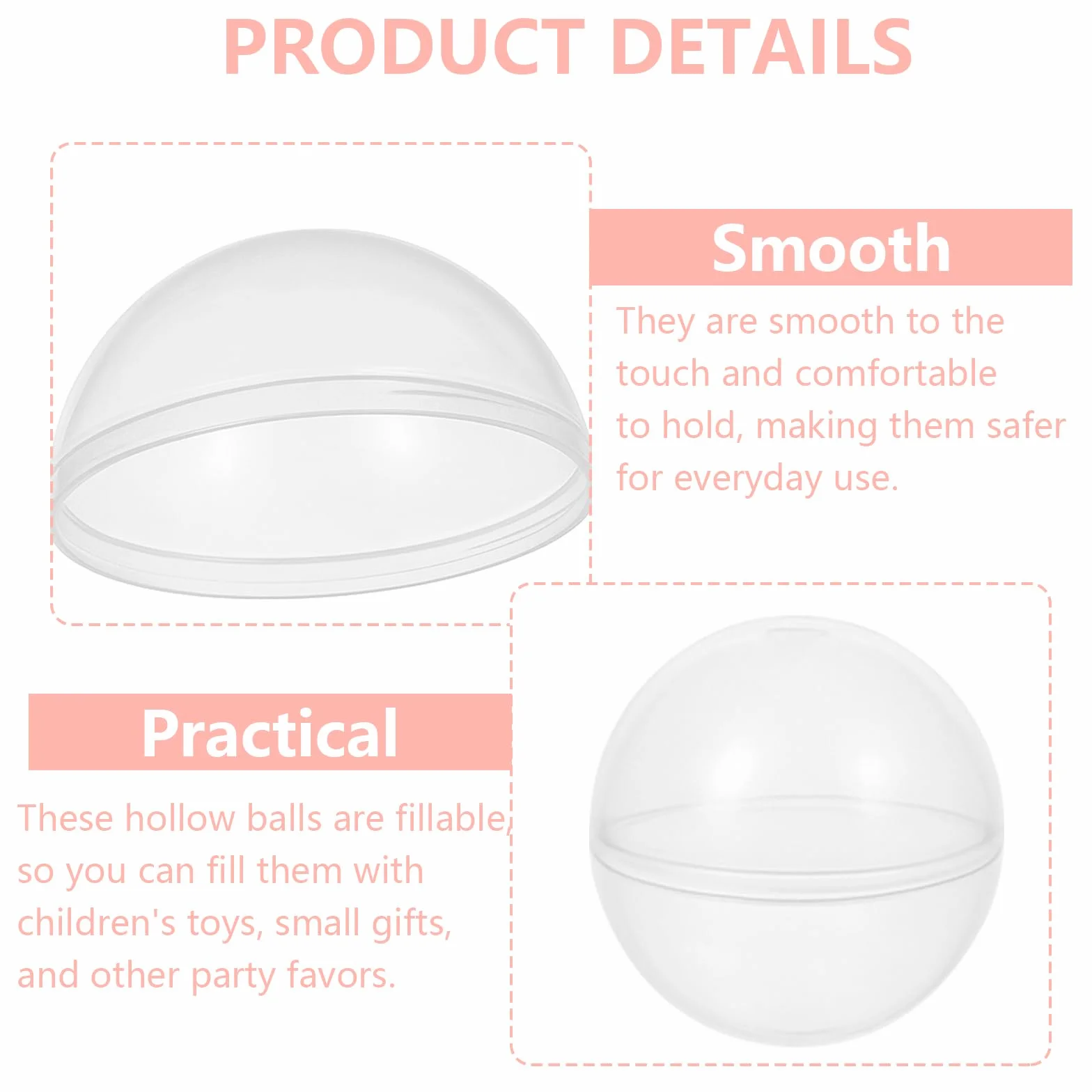 Bolas Transparentes Rellenables 28mm Cápsulas Vacías Redondas para Máquina Expendedora