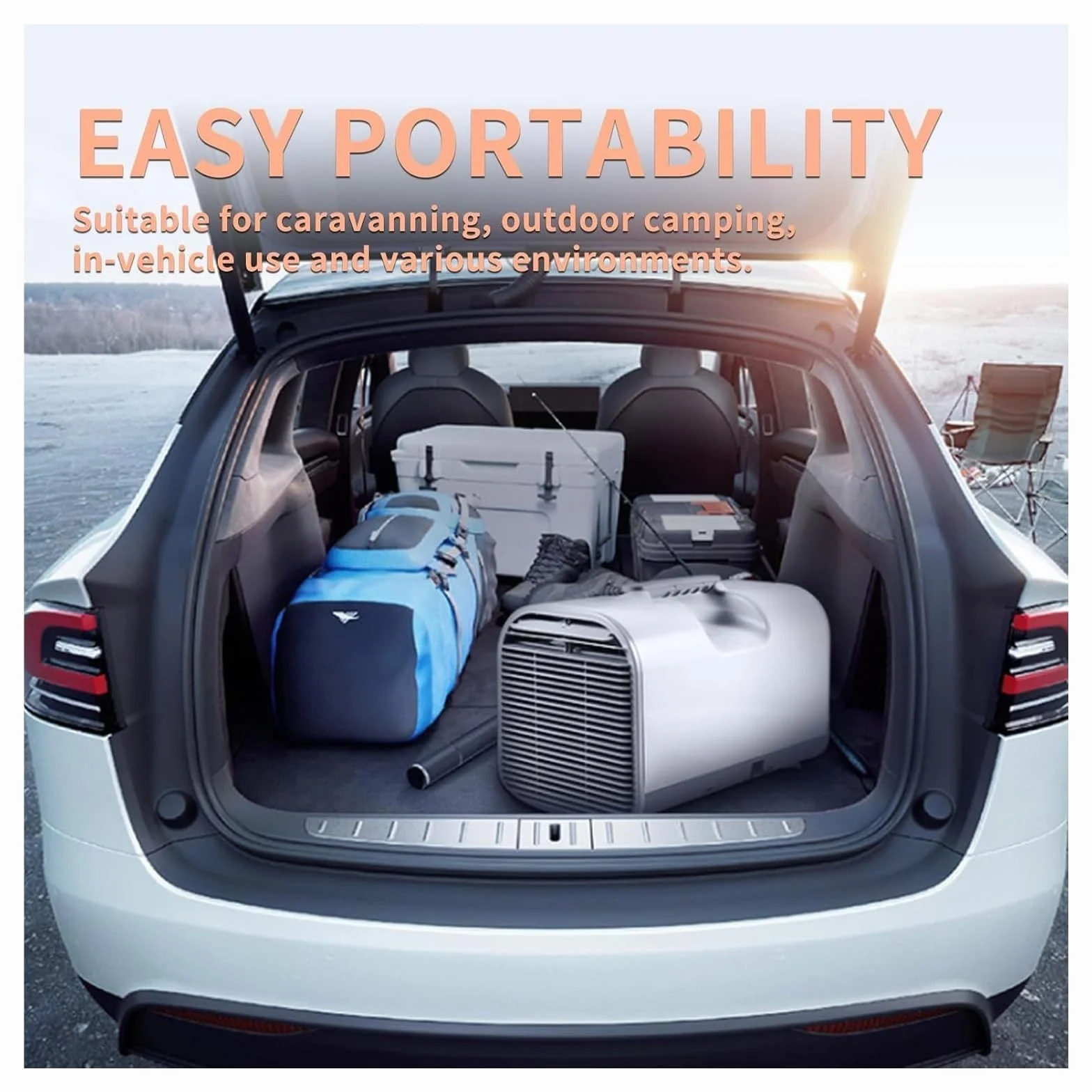 Aire acondicionado portátil, deshumidificador de aire acondicionado de enfriamiento rápido, 5100BTU ac 600W, consumo de energía, mini aire acondicionado portátil para carpa, camper, coche