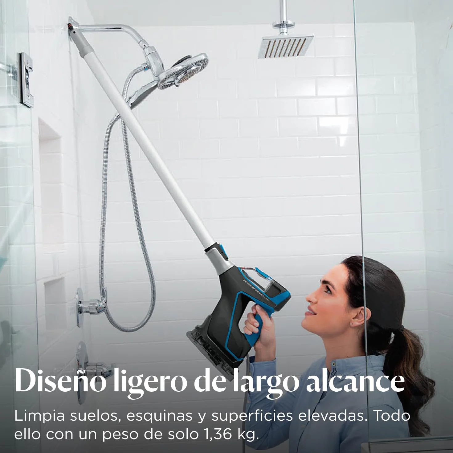 BISSELL PowerFresh Slim Steam, vaporeta 3 en 1, cambia de limpiador de vapor para suelos a limpiador de vapor de mano, vaporizador ligero, multiuso con herramientas, 1600 W, 1,86 kg, 4268N