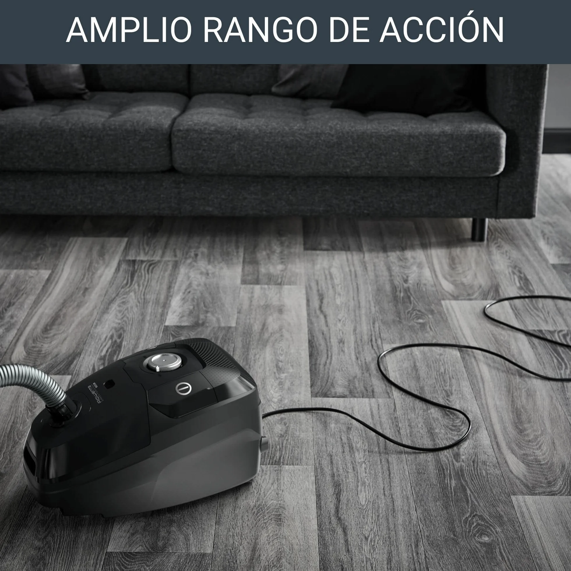 Rowenta Force Max Silence - Aspirador con bolsa de 900 W, hasta un 82% reciclable, gran filtración HEPA más de 99,98%, depósito de 4,5 L, cable de 8,4 m, incluye accesorios tapicerías, negro