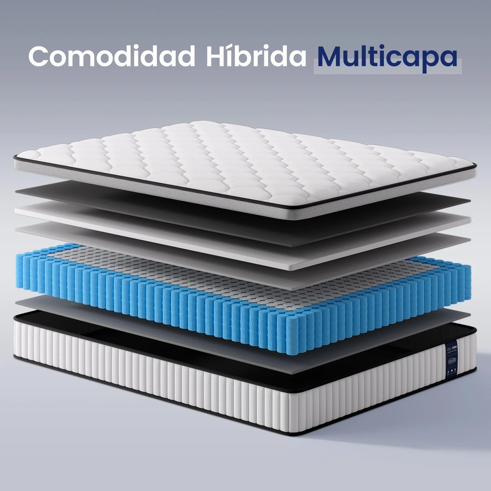 BedStory Colchón Híbrido 135x190 cm para Dos Personas, Muelles Ensacados, Altura 31 cm, Ergonomico + Alta Transpirabilidad