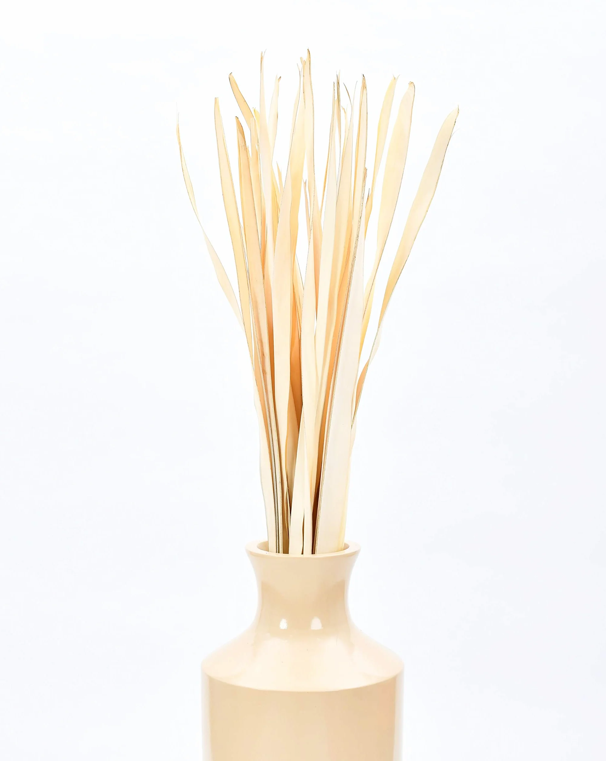 LEEWADEE Decoración Jarrón Suelo - Hojas de Palma Secas 115 cm Natural, Set 2 Ramos