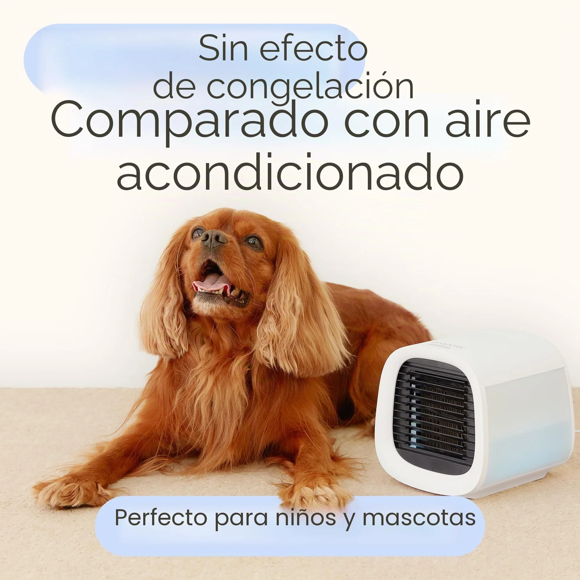 Evapolar Evachill Aire Acondicionado Portatil - Enfriador de Aire por Evaporación Personal y Humidificador - Ventilador Portatil Frio, Gris