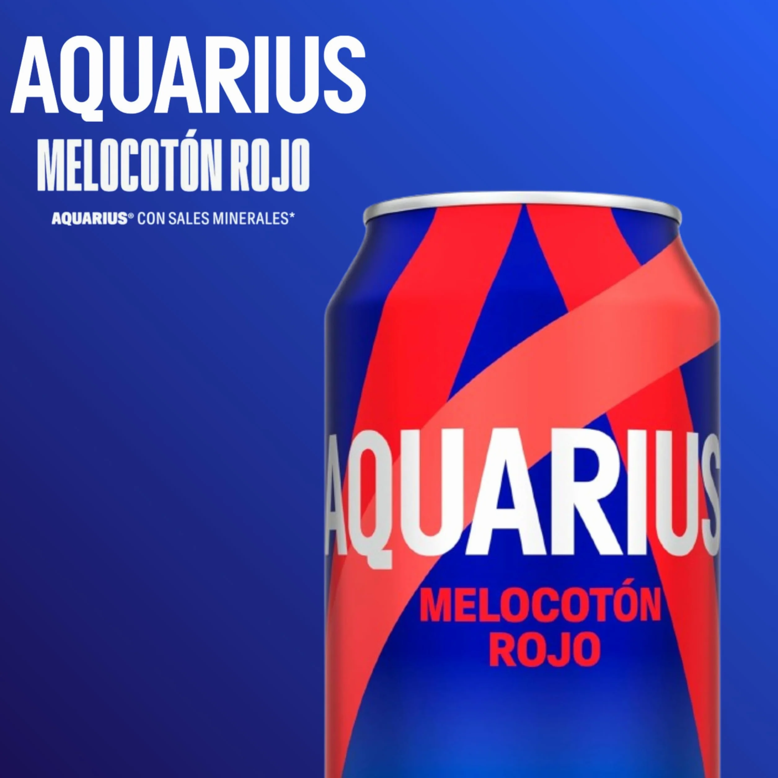AQUARIUS Melocotón Rojo Bebida Hidratante con Sales Minerales Baja en Calorías Pack 24 Latas 330ml