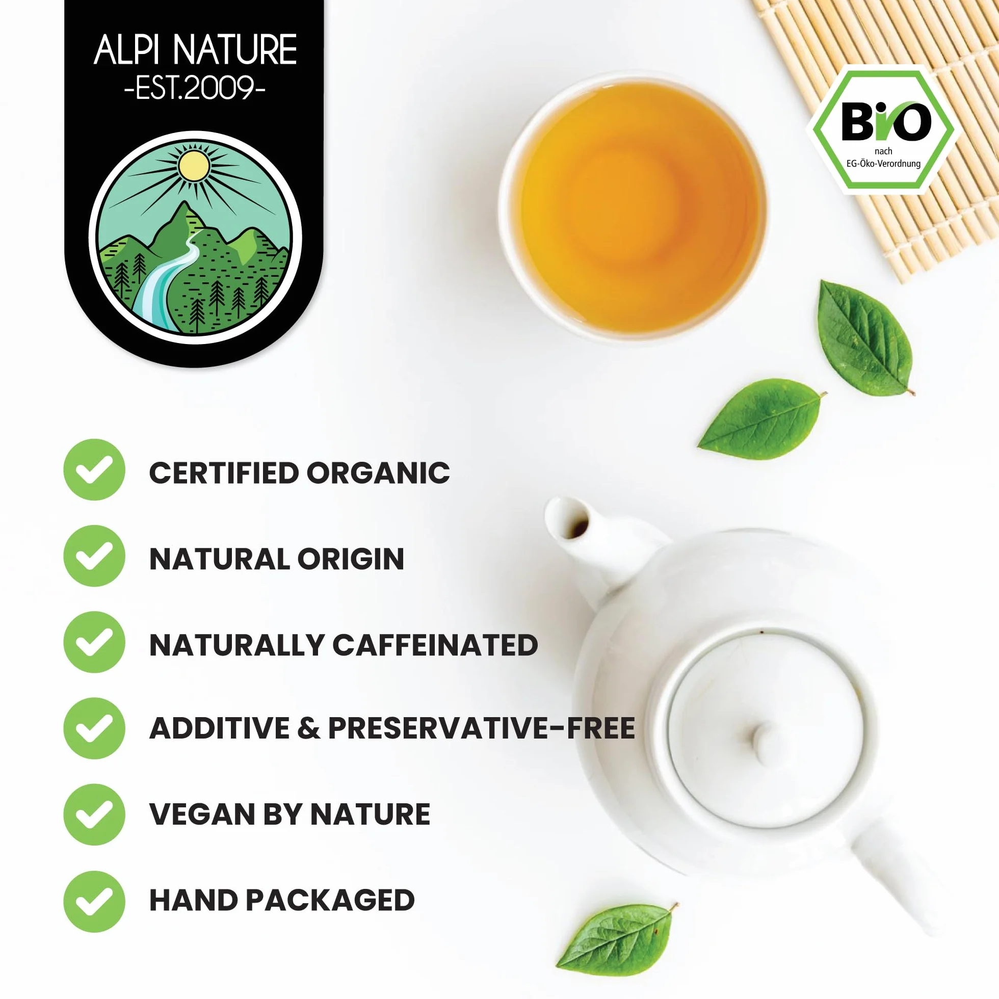 Té Rojo Pu Erh Orgánico de Yunnan 200g, Hojas Sueltas con Cafeína Natural
