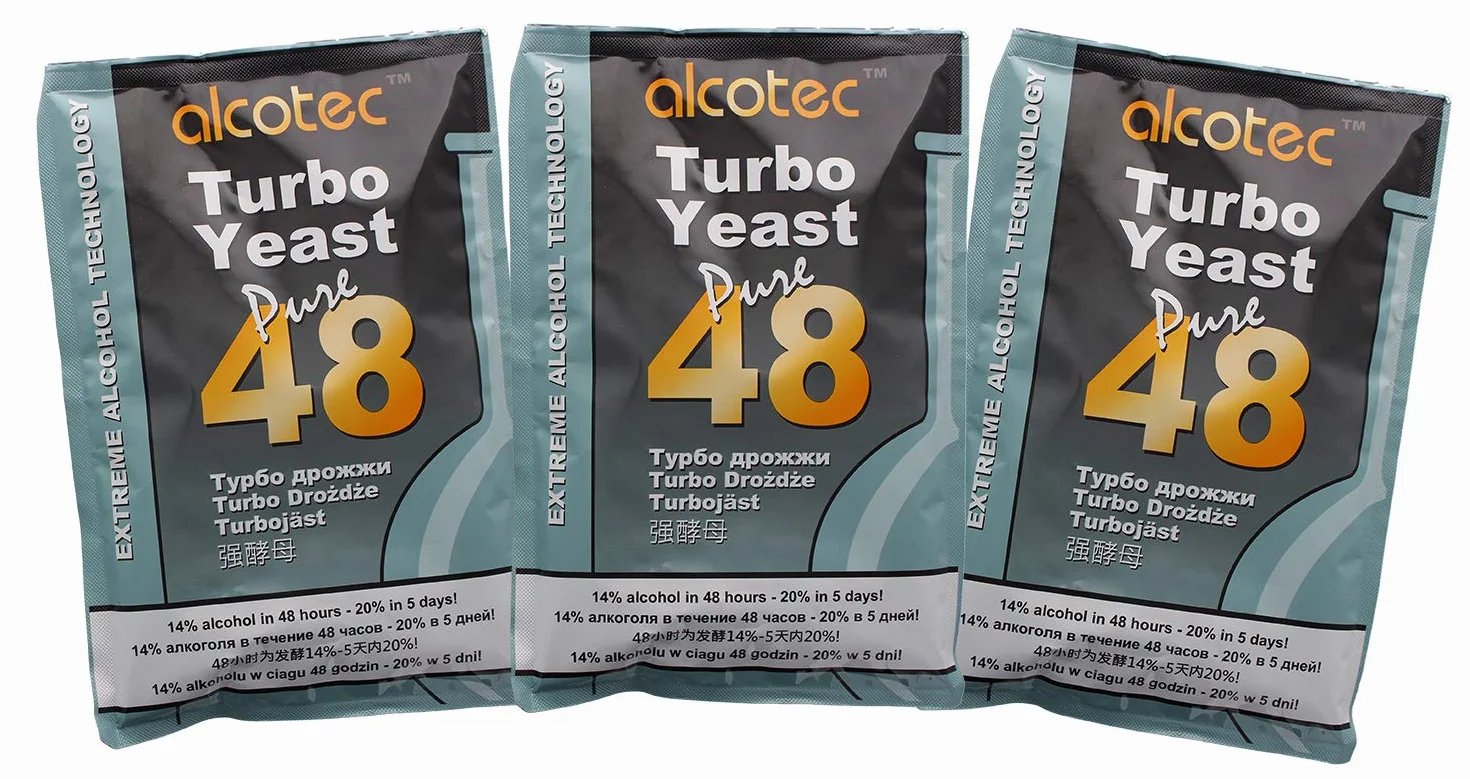 Alcotec Levadura turbo de 48 horas 135 g (3 paquetes)