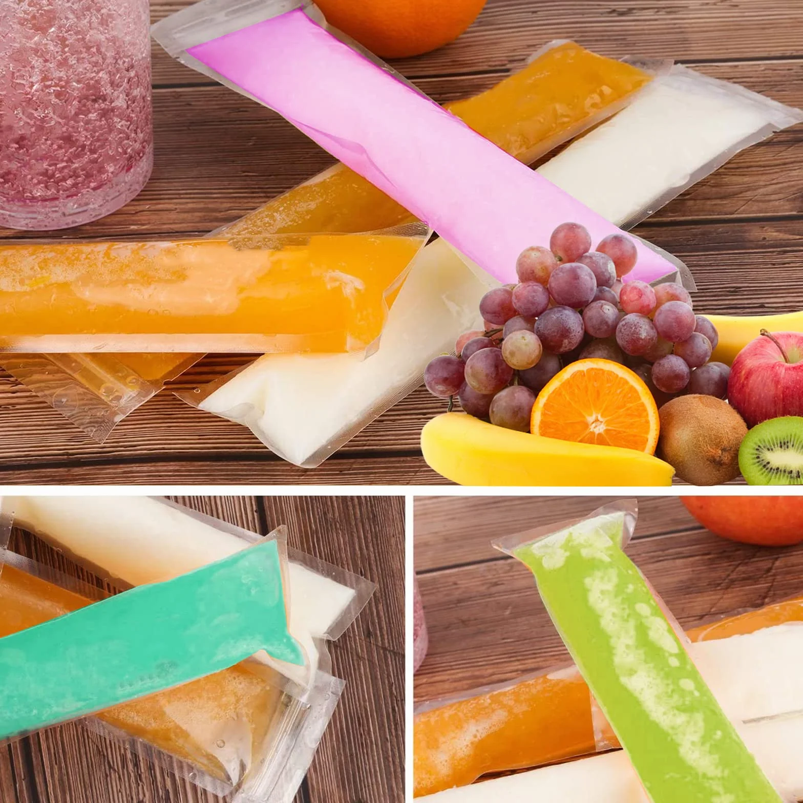 Bolsas para Paletas de Popsicle sin BPA con Embudo 5 x 22 cm