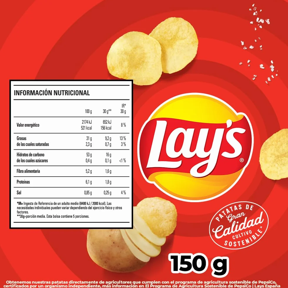 Lay's Patatas Fritas Al Punto de Sal 150g