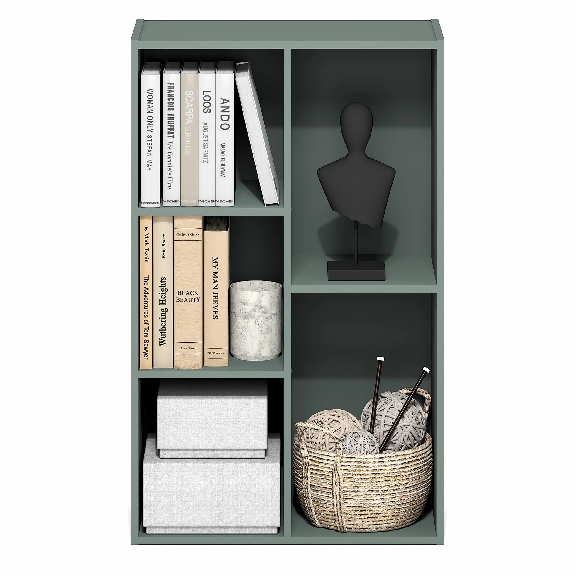 Furinno Luder Estantería 5 Cubos Reversible 9,4x19,5x31,5 Verde Salvia