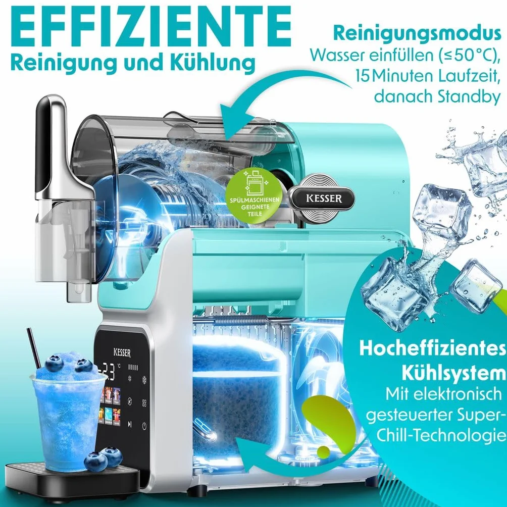 KESSER® Máquina de Slush 2L 6 Programas Hogar Fabricadora de Slush Helados Frappés Batidos