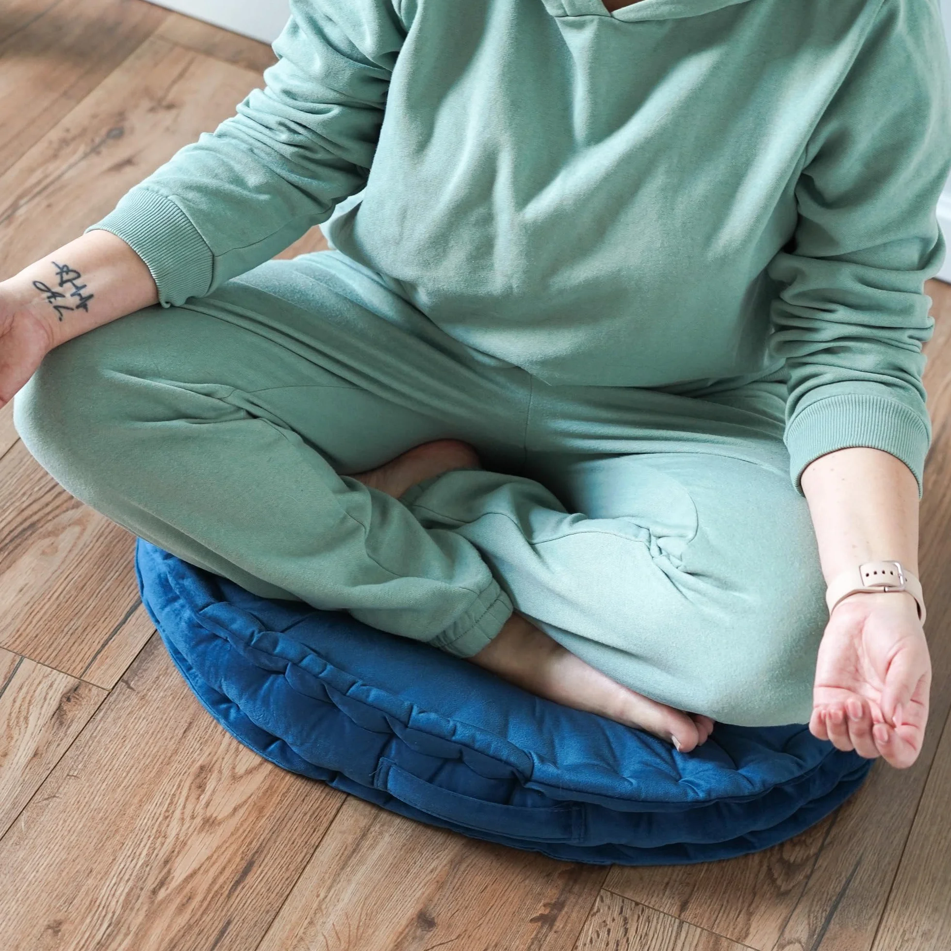 Cojín de meditación Yoga Zafu redondo ergonómico para relajación ejercicios bienestar interior exterior