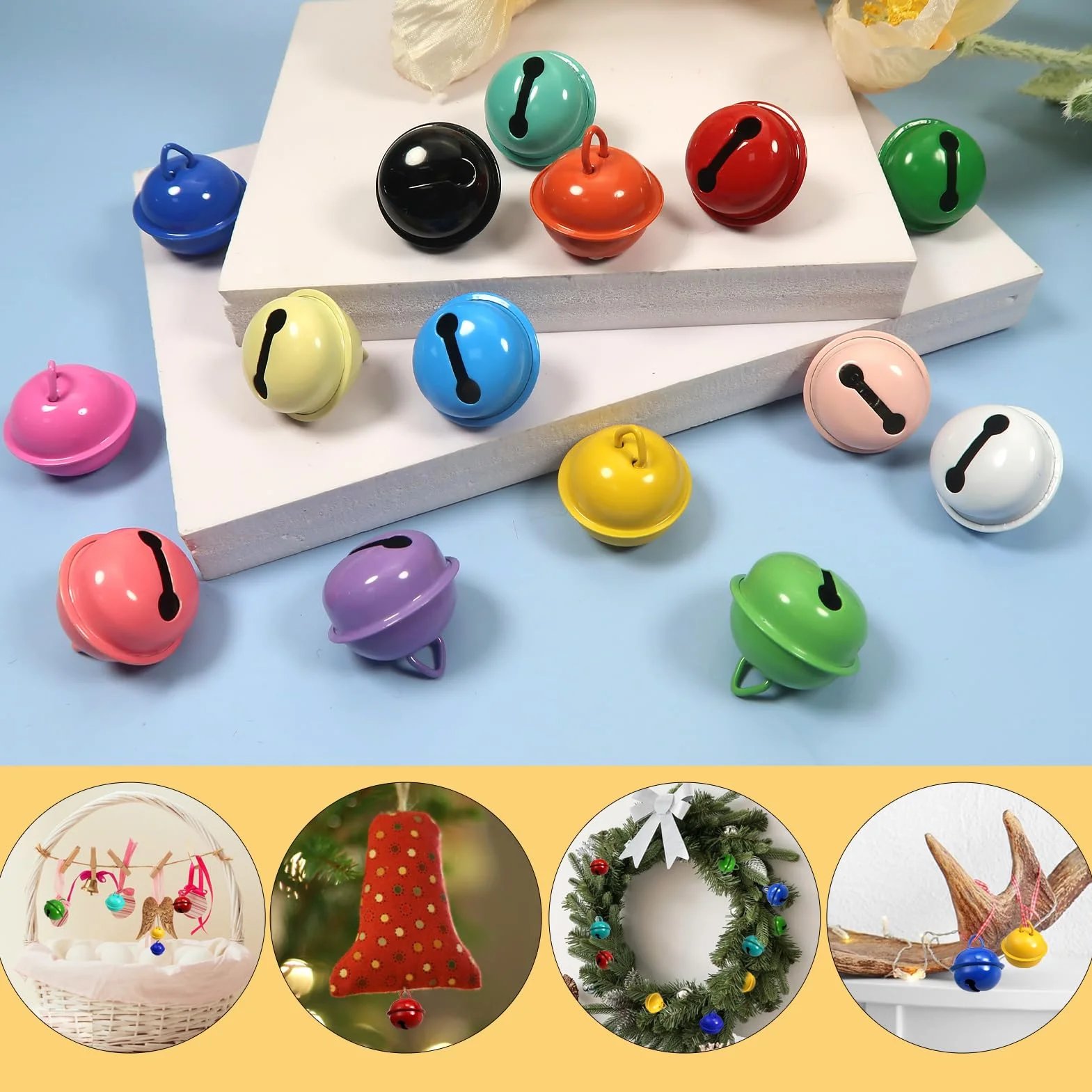 TOAOB 15 Piezas Cascabeles Manualidades 22 mm Campanas para Bricolaje Decoraciones Joyas