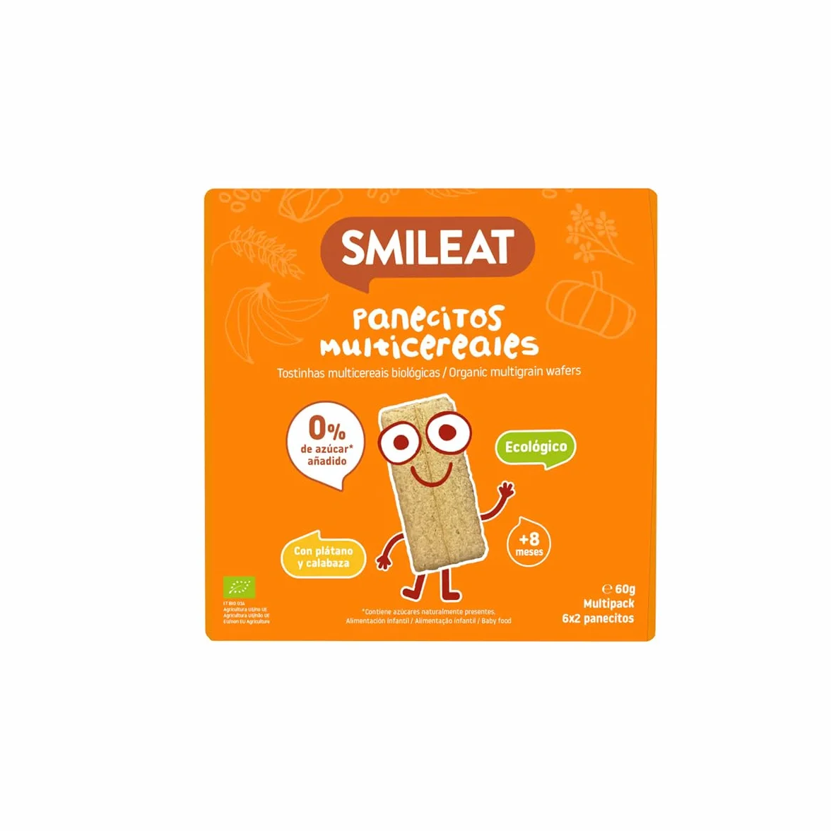 Smileat Panecitos Multicereales Snack 8 Meses Sin Gluten Sin Azúcar Añadido 60g