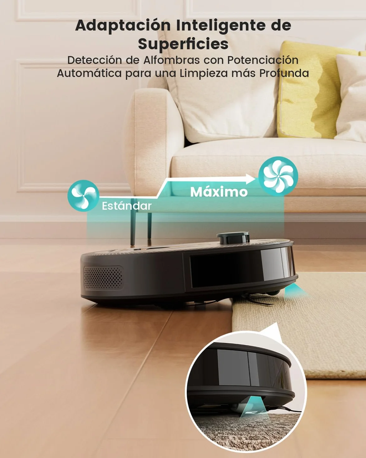 Lefant M330 Pro Robot Aspirador y Fregasuelos 3 en 1, 5000Pa Succión, Navegación dToF, 150min